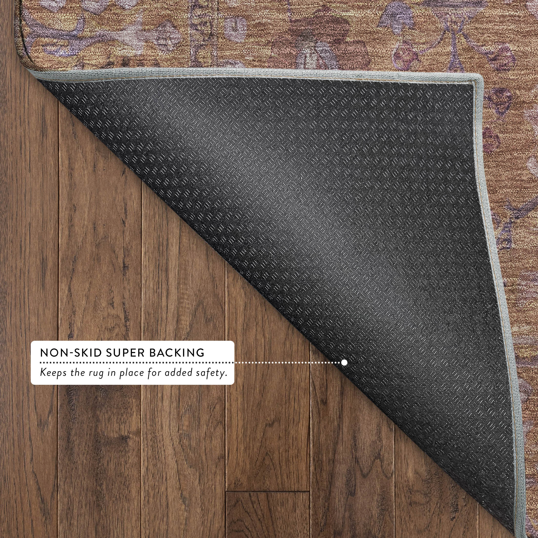 Montevideo Machine Washable Traditional Copper Orange Rug 1'8" x 2'6" #shape_Rectangle