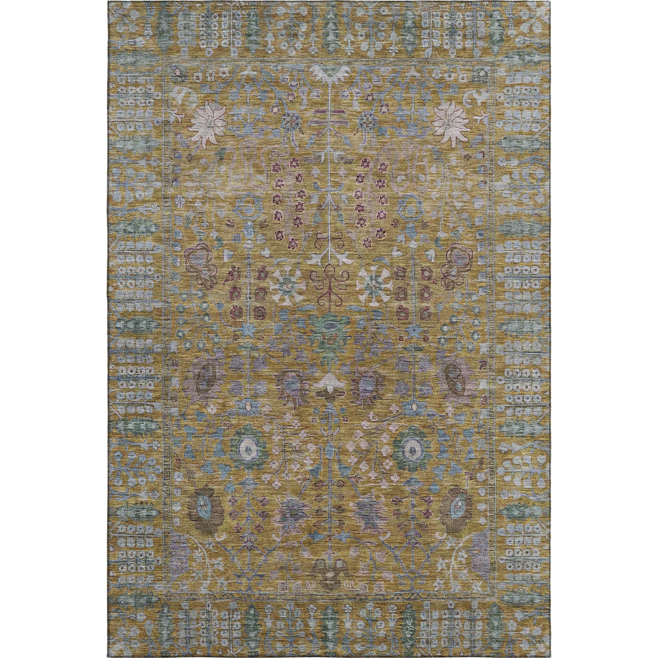 Montevideo Machine Washable Traditional Gold Rug 2'6" x 3'10" #shape_Rectangle