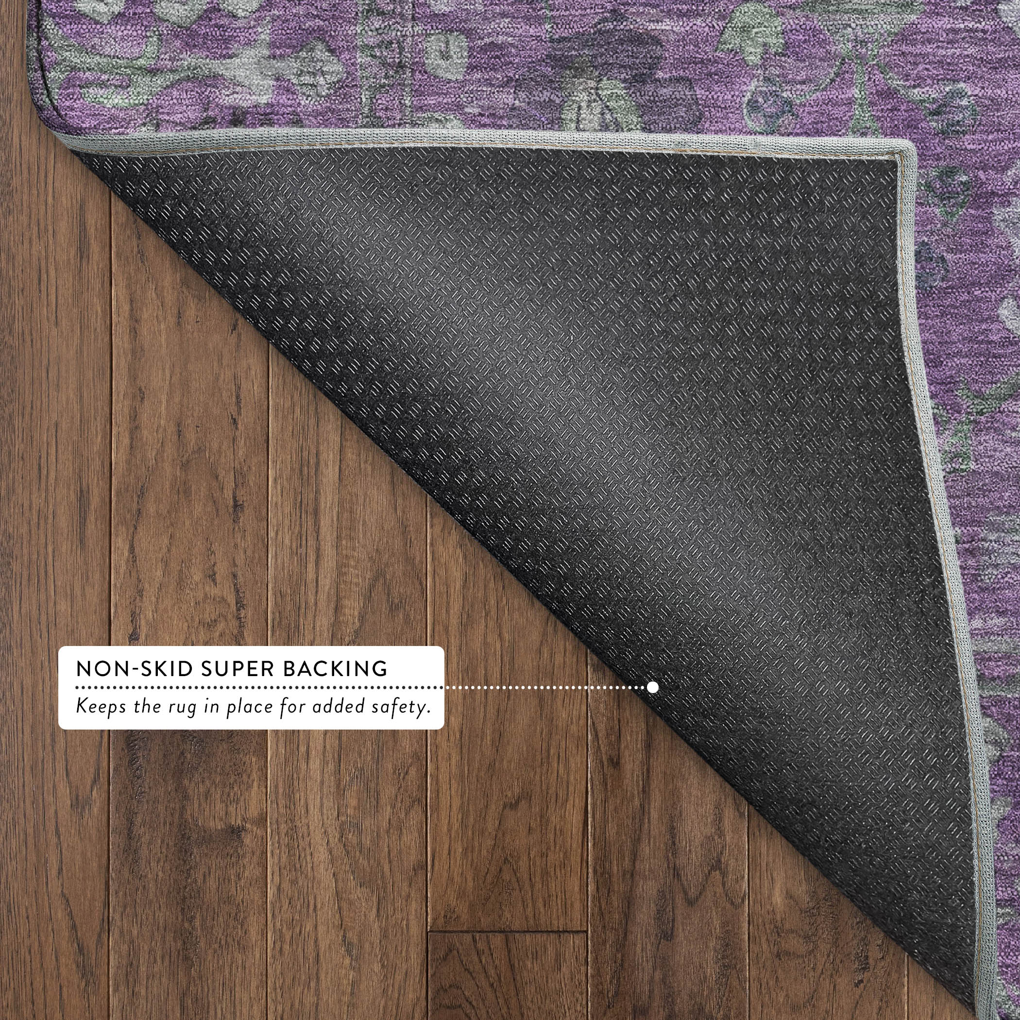 Montevideo Machine Washable Traditional Purple Rug 1'8" x 2'6" #shape_Rectangle
