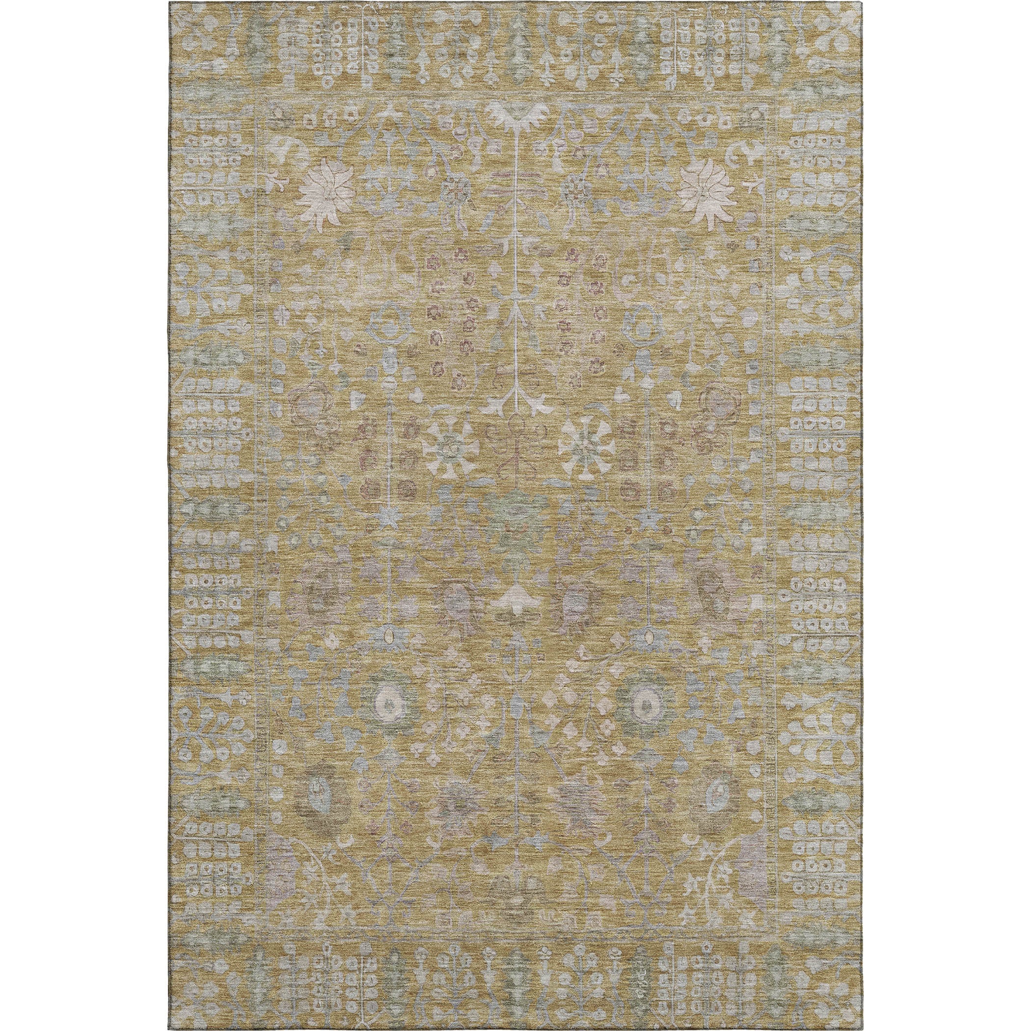 Montevideo Machine Washable Traditional Wheat Gold Rug 2'6" x 3'10" #shape_Rectangle