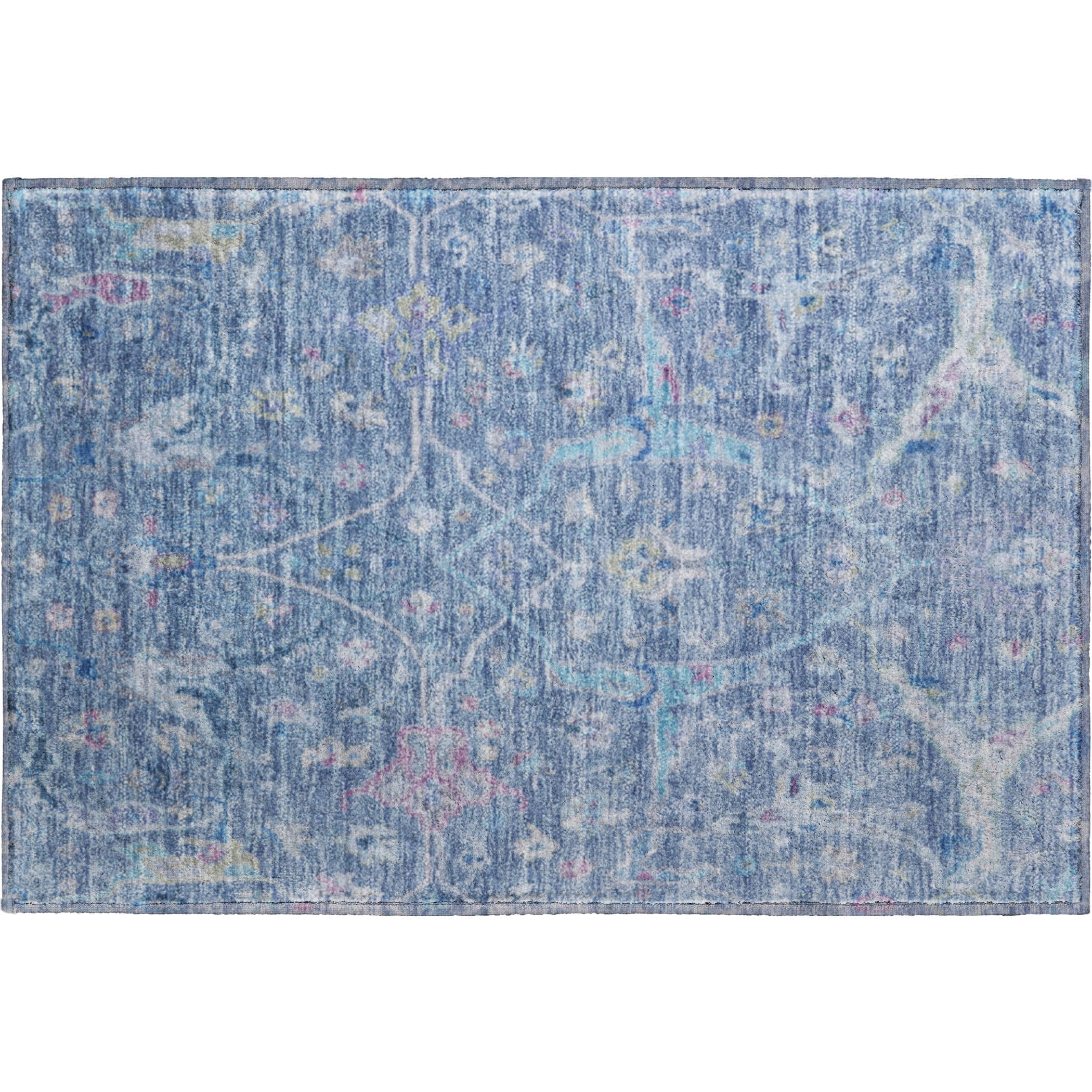 Ghent Machine Washable Traditional Blue Rug 1'8" x 2'6" #shape_Rectangle