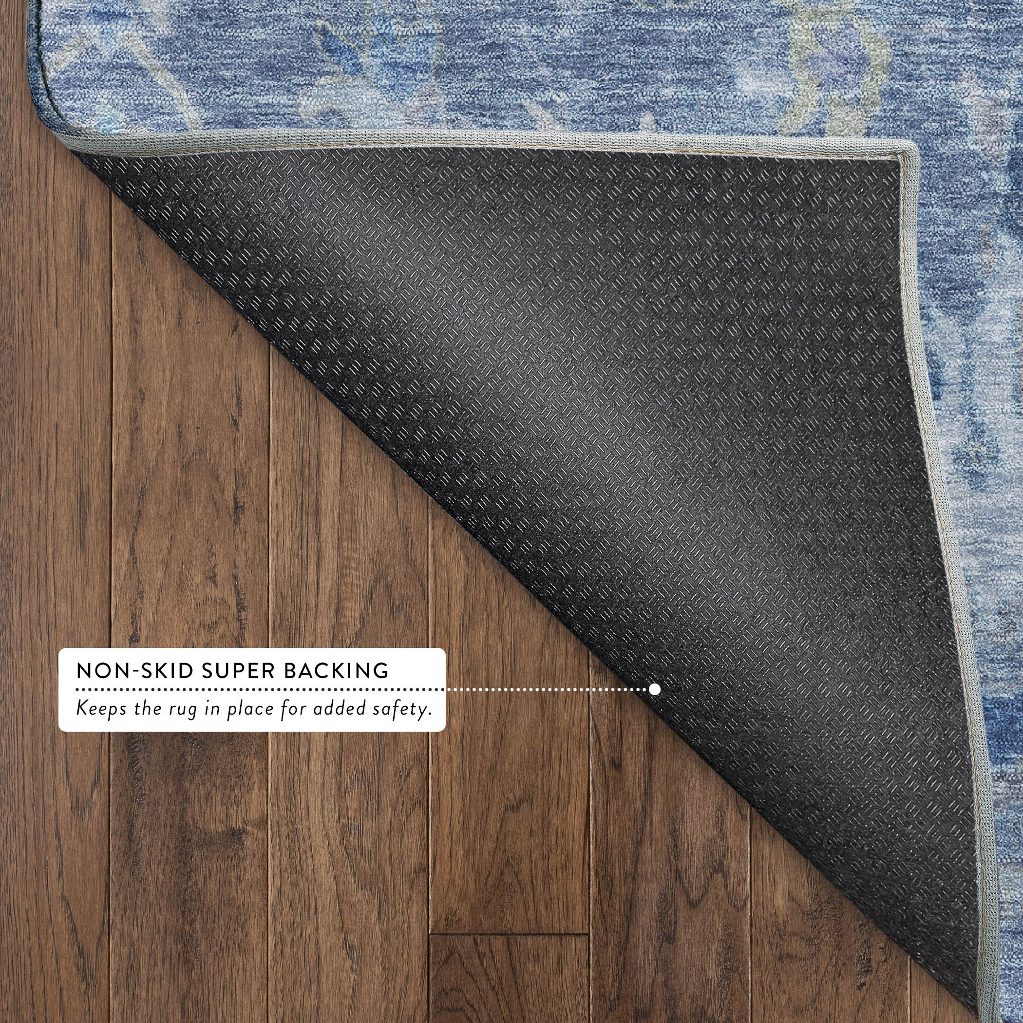 Ghent Machine Washable Traditional Blue Rug 1'8" x 2'6" #shape_Rectangle