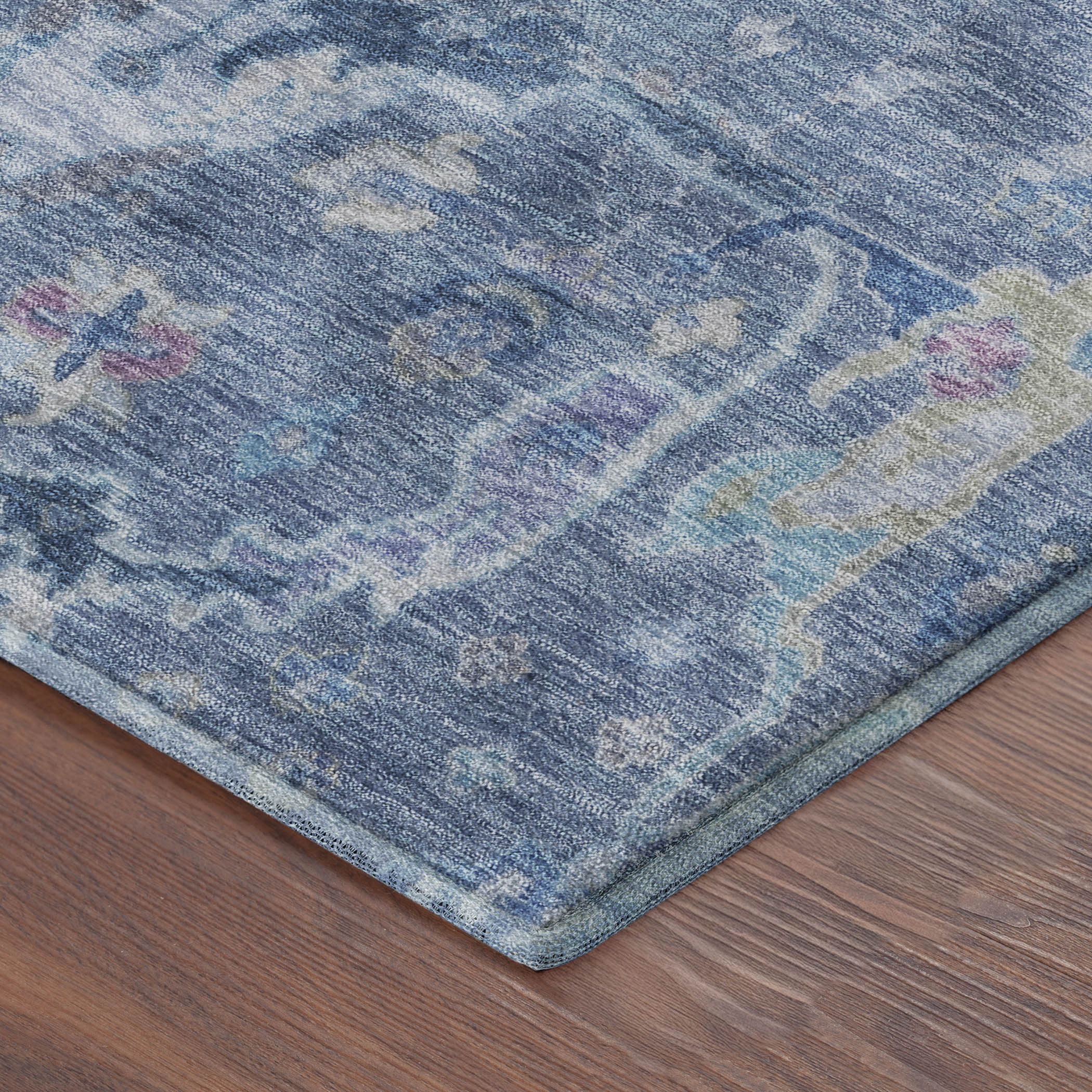 Ghent Machine Washable Traditional Blue Rug 1'8" x 2'6" #shape_Rectangle
