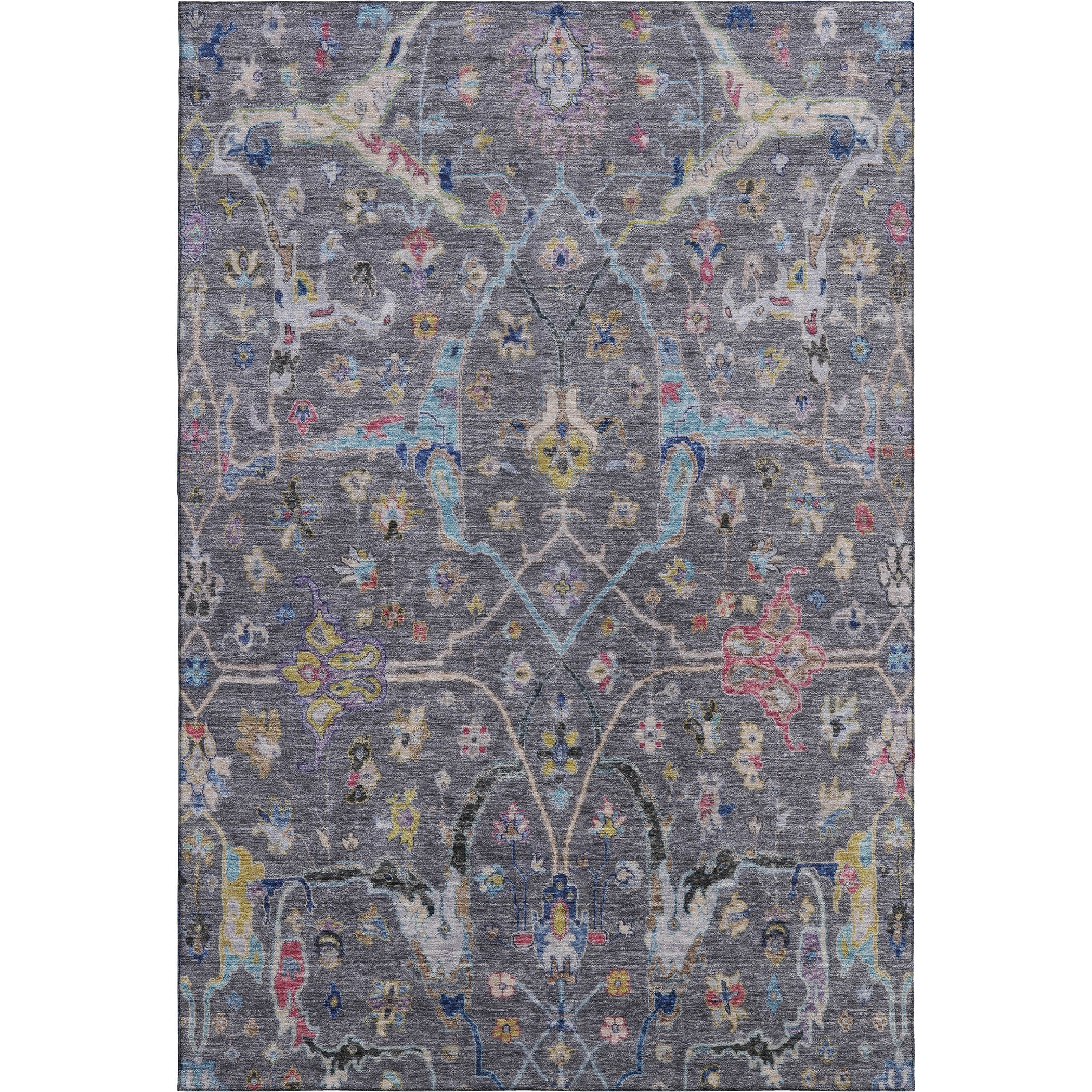 Ghent Machine Washable Traditional Gray Rug 2'6" x 3'10" #shape_Rectangle