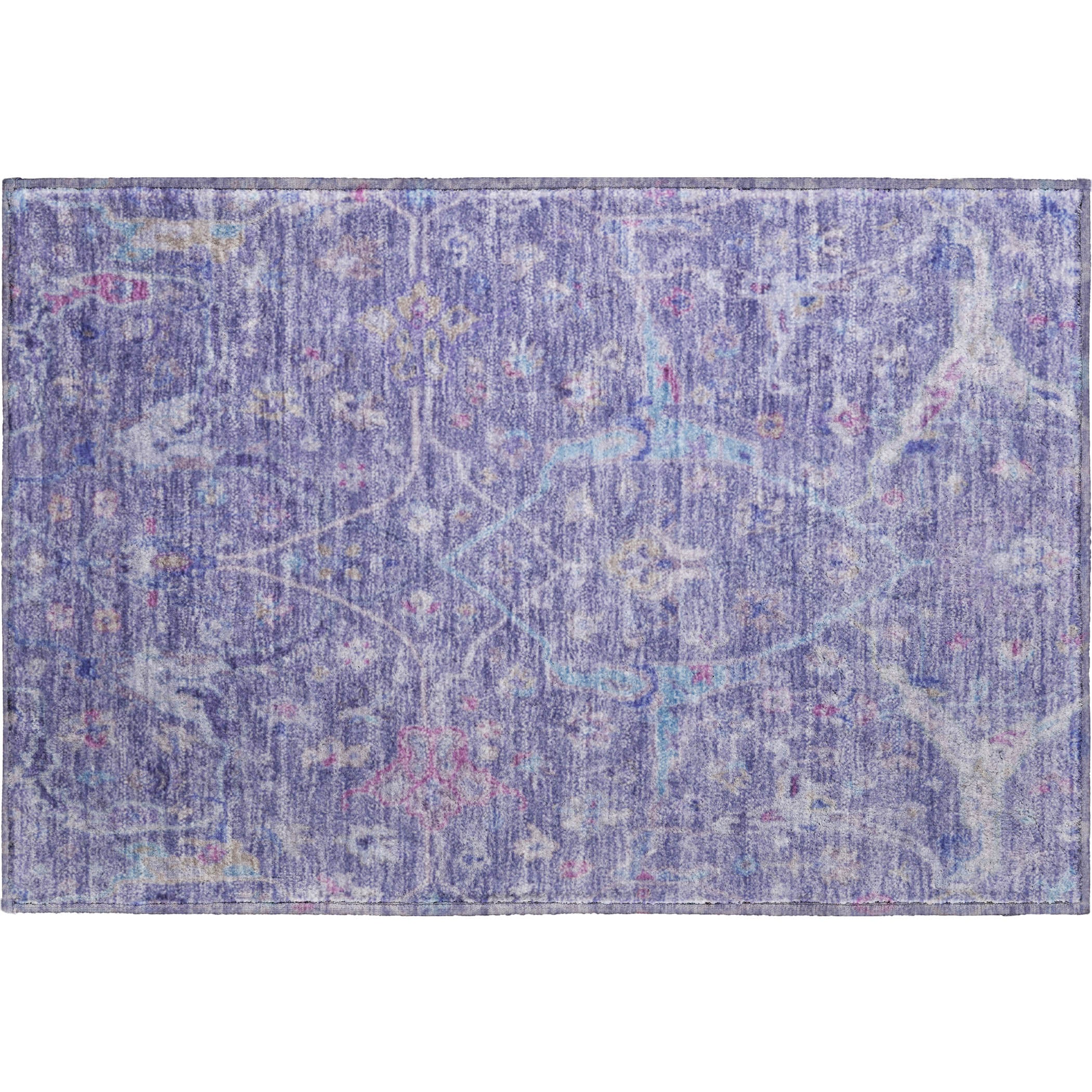 Ghent Machine Washable Traditional Purple Rug 1'8" x 2'6" #shape_Rectangle