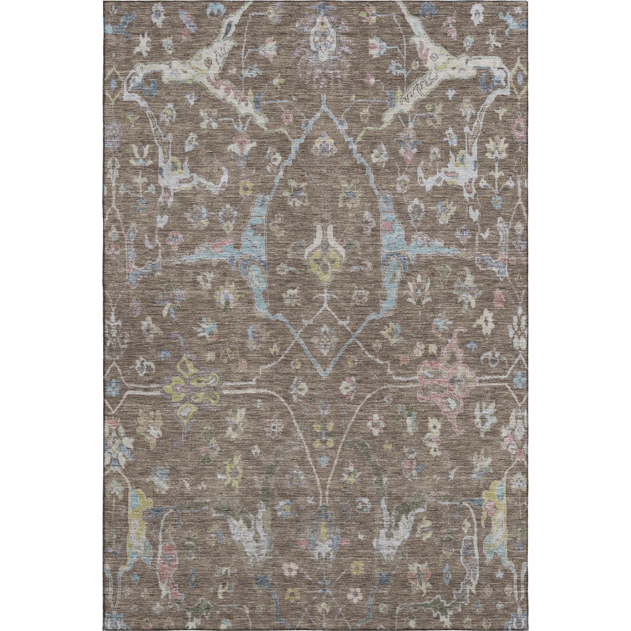 Budapest Machine Washable Traditional Brown Rug 2'6" x 3'10" #shape_Rectangle