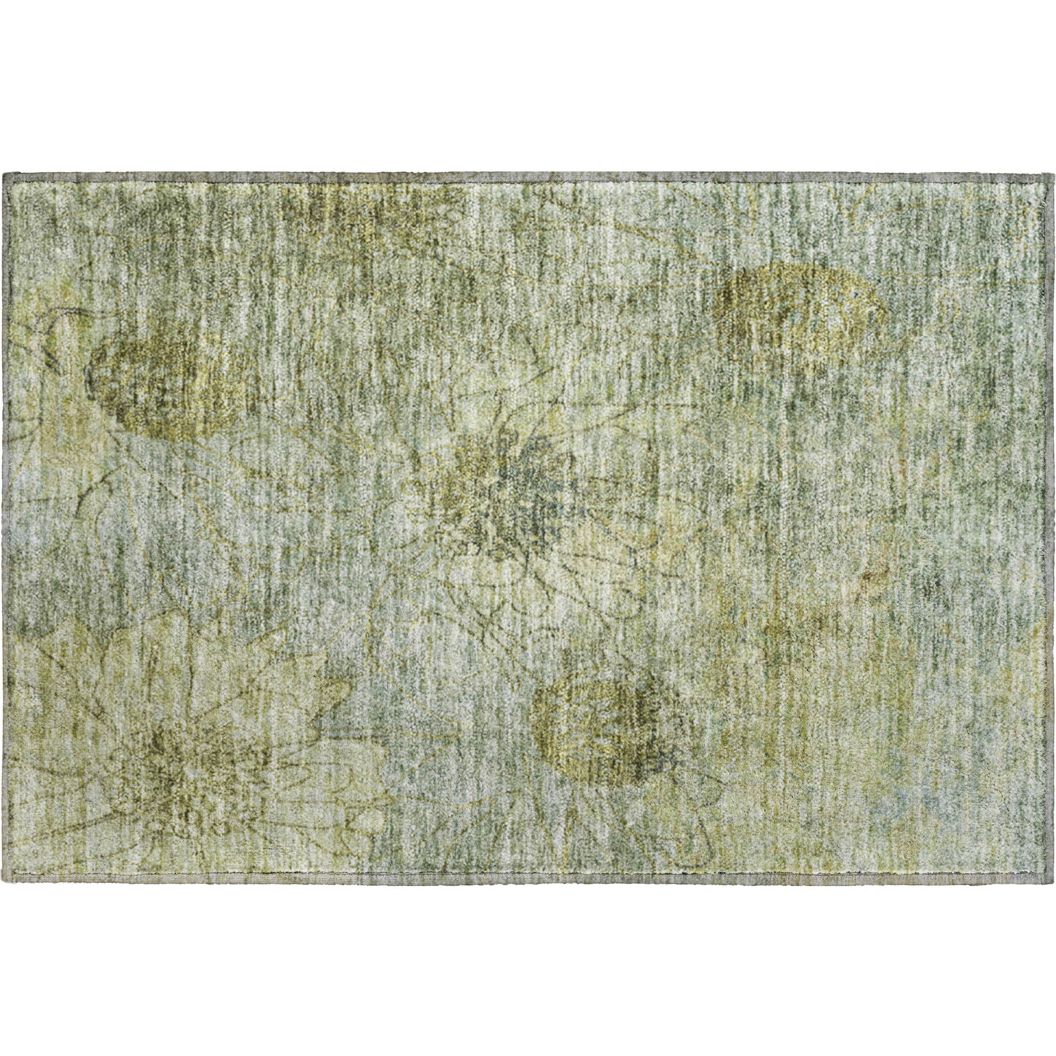 Oaxaca Machine Washable Transitional Aloe Green Rug 1'8" x 2'6" #shape_Rectangle