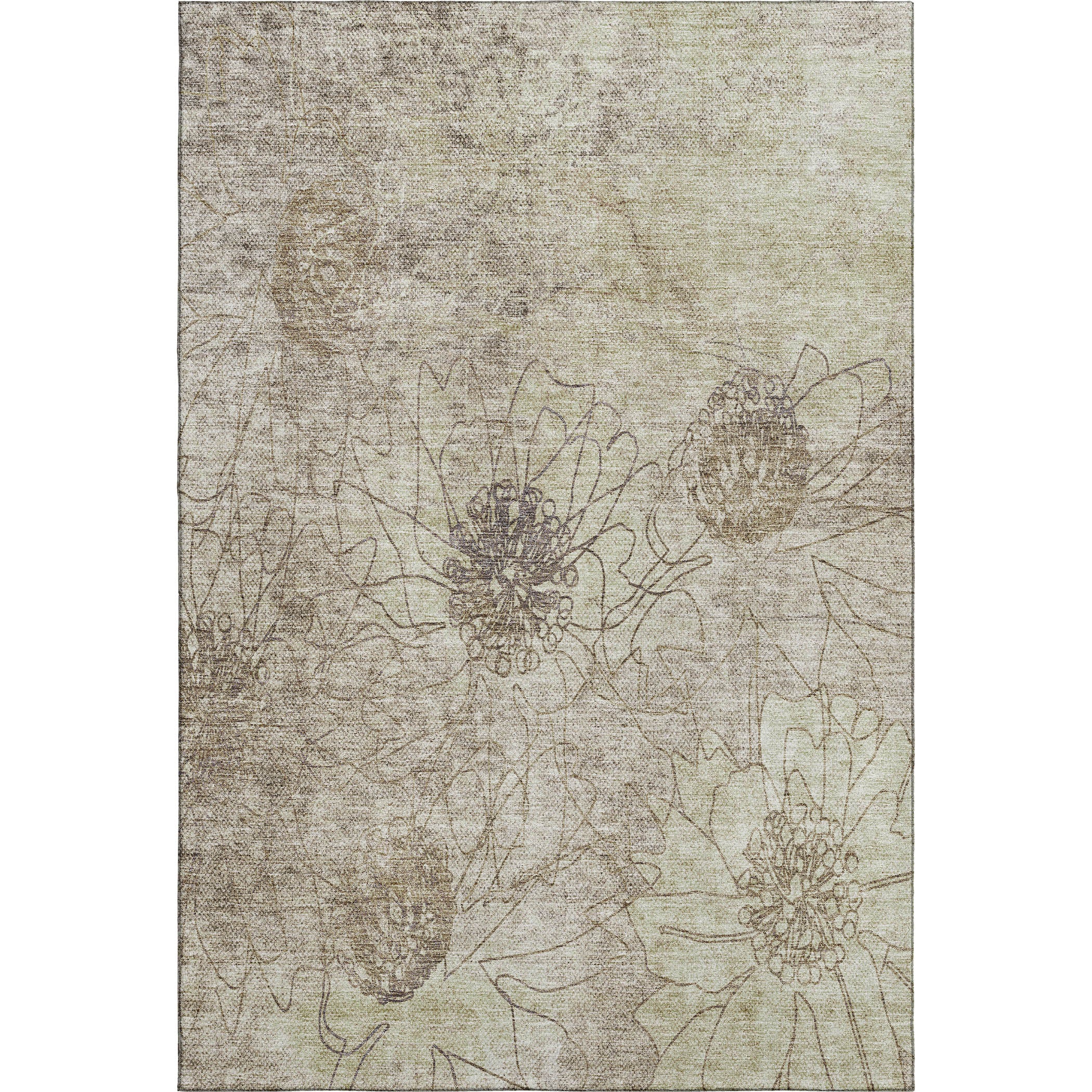 Oaxaca Machine Washable Transitional Brown Rug 2'6" x 3'10" #shape_Rectangle