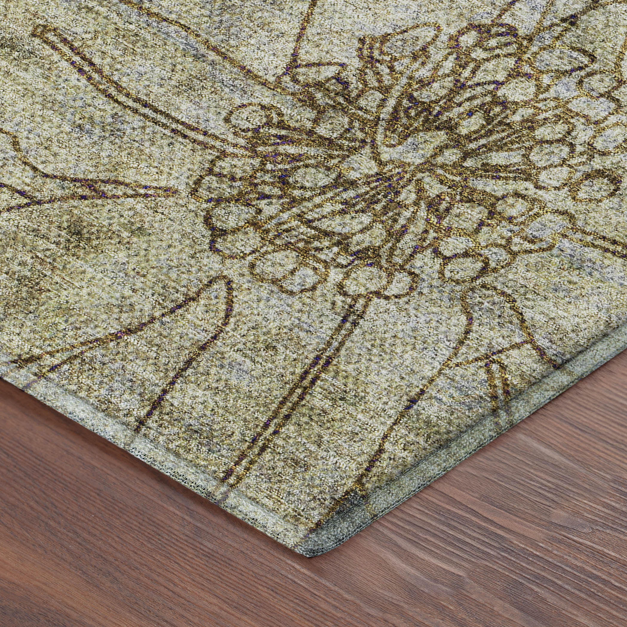 Oaxaca Machine Washable Transitional Denim Blue Rug 1'8" x 2'6" #shape_Rectangle