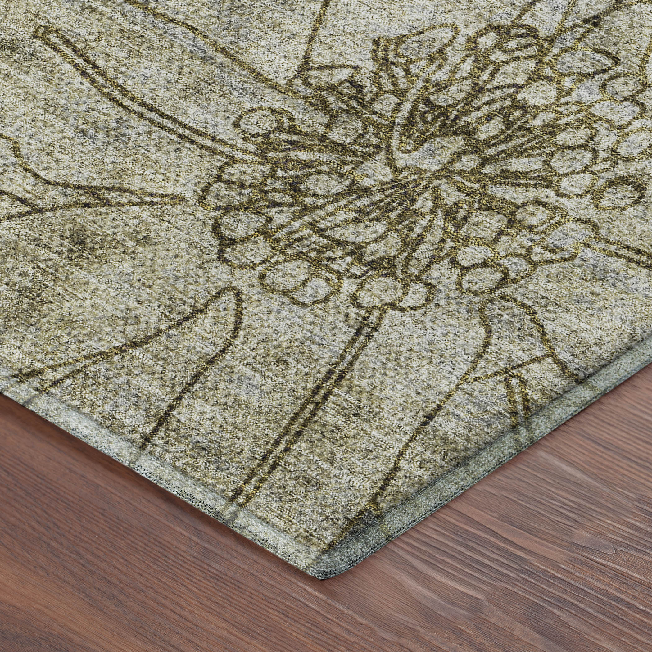 Oaxaca Machine Washable Transitional Granite Gray Rug 1'8" x 2'6" #shape_Rectangle