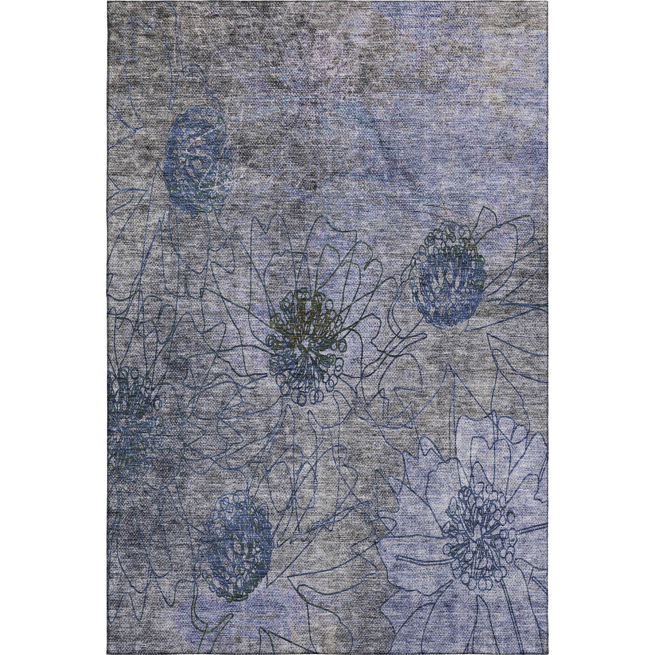 Oaxaca Machine Washable Transitional Gray Rug 2'6" x 3'10" #shape_Rectangle