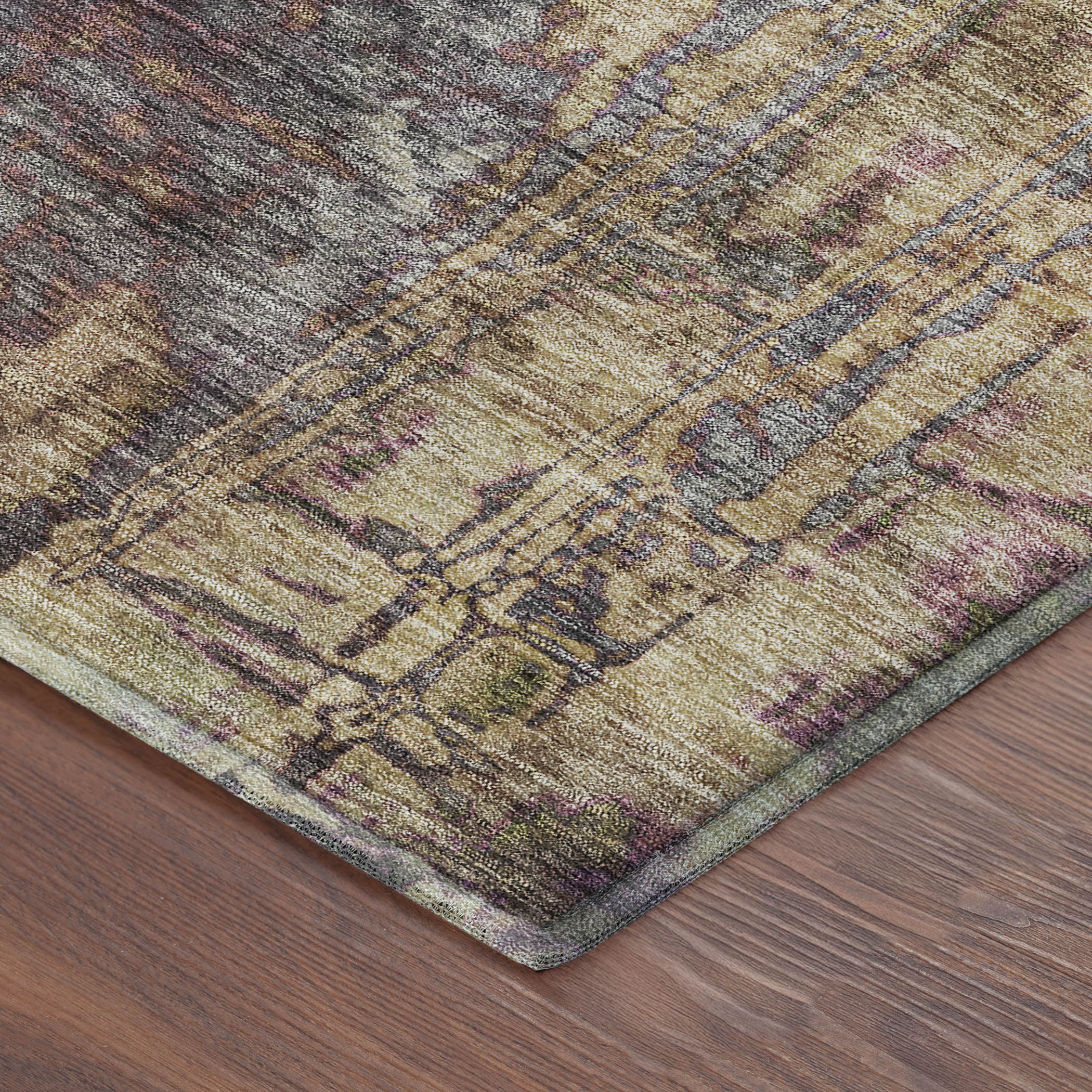 Siena Machine Washable Transitional Brown Rug 1'8" x 2'6" #shape_Rectangle