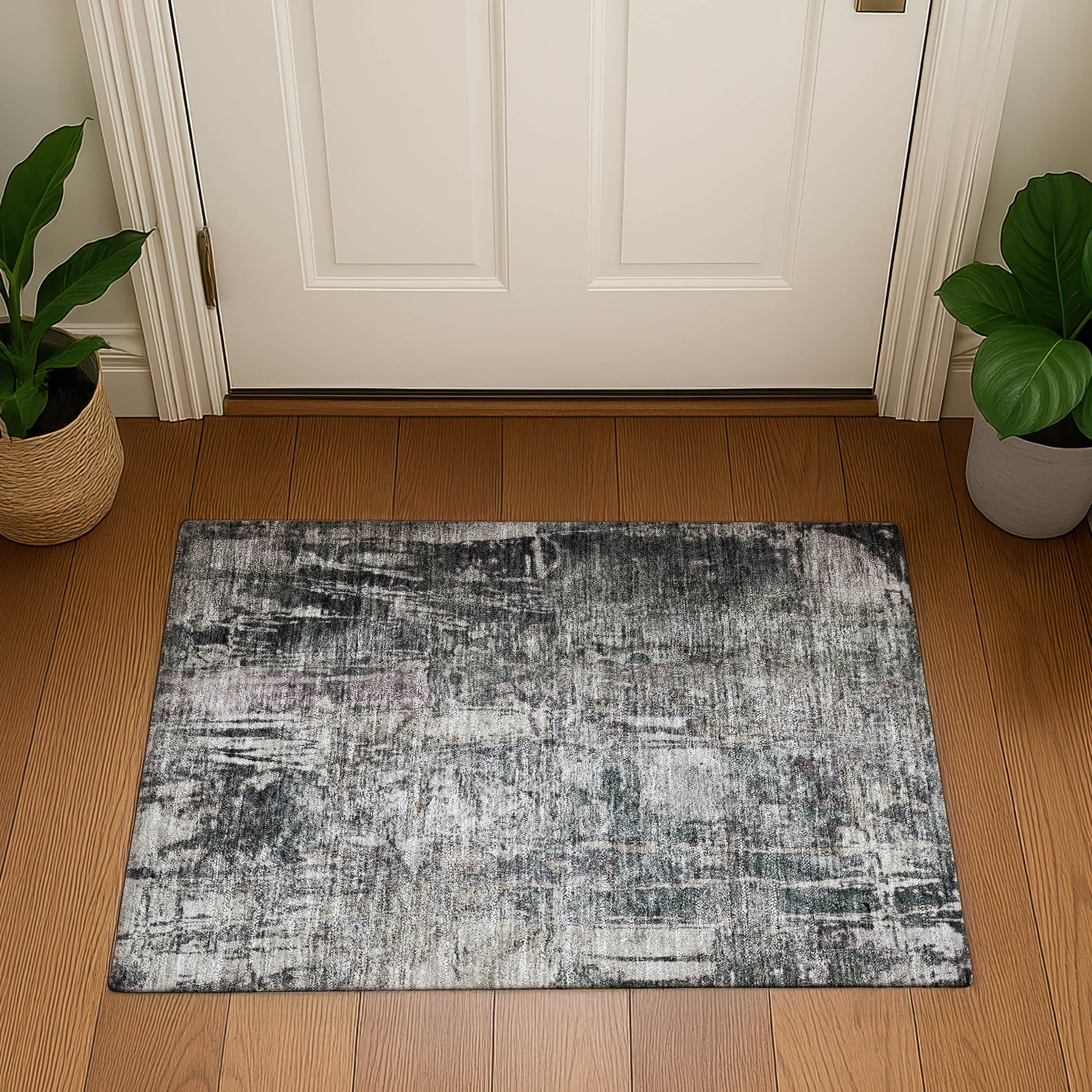 Siena Machine Washable Transitional Gray Rug 1'8" x 2'6" #shape_Rectangle