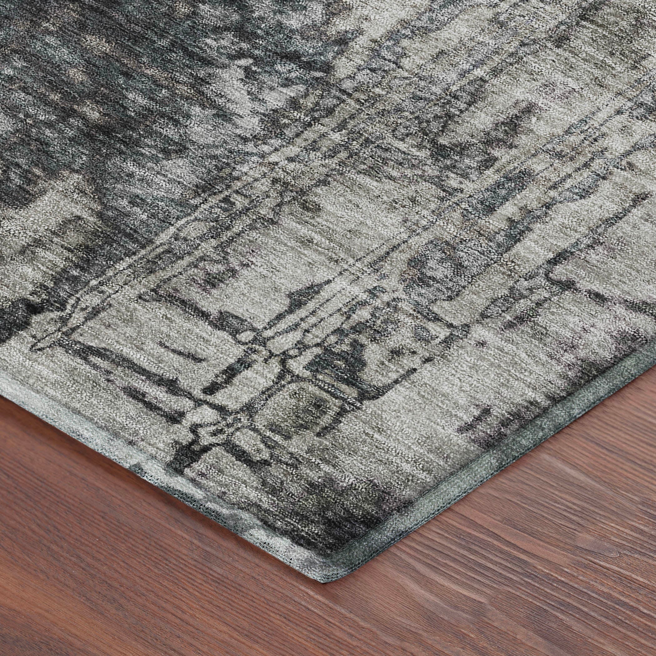 Siena Machine Washable Transitional Gray Rug 1'8" x 2'6" #shape_Rectangle