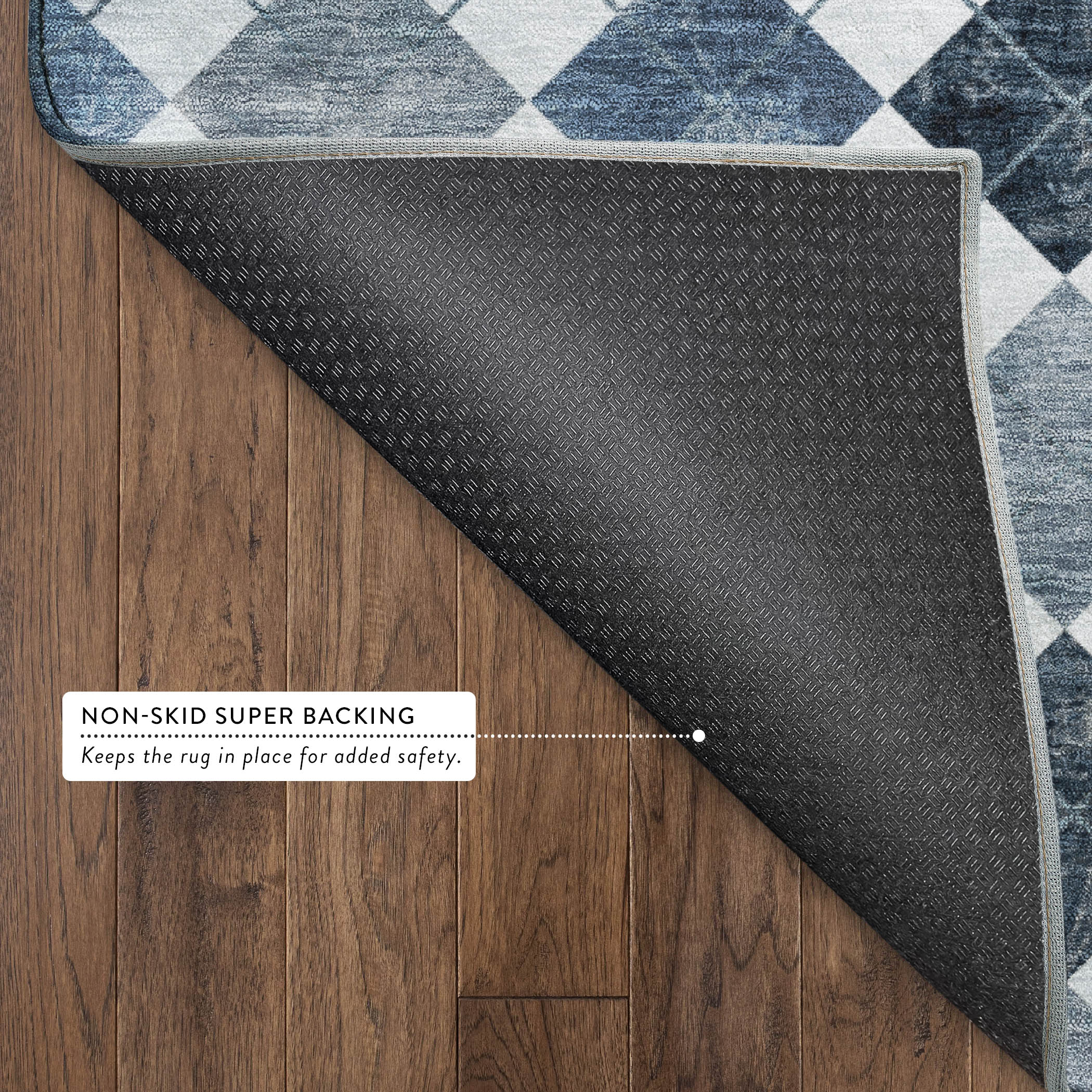 Marrakech Machine Washable Transitional Blue Rug 1'8" x 2'6" #shape_Rectangle
