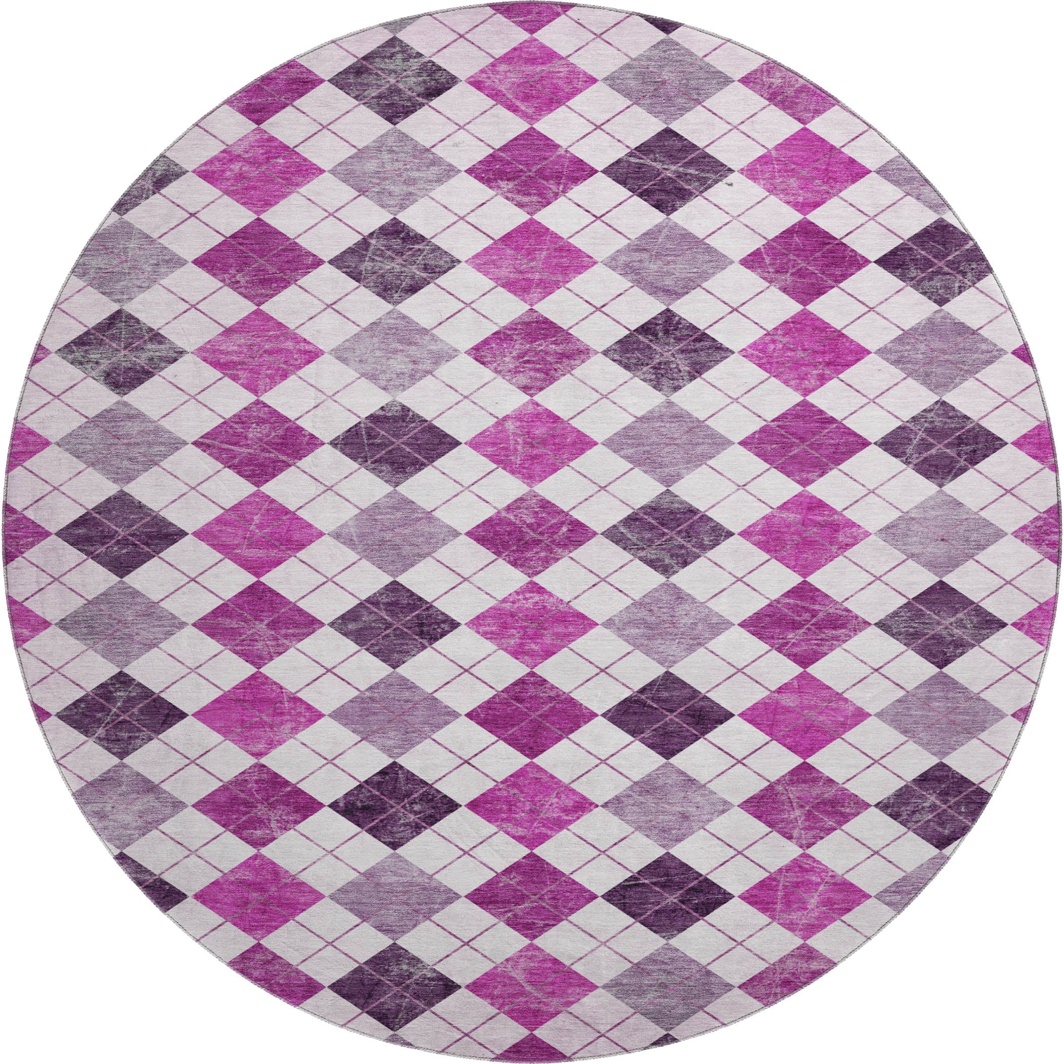 Marrakech Machine Washable Transitional Blush Pink Rug 8' x 8' #shape_Round