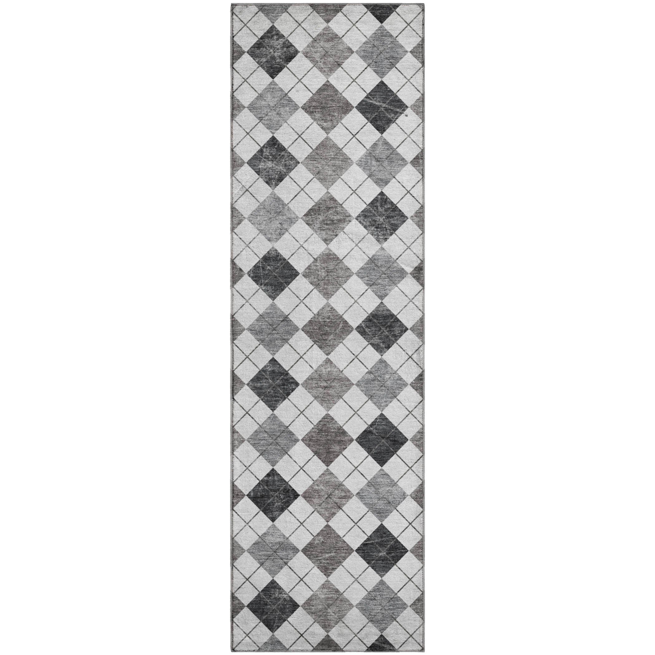 Marrakech Machine Washable Transitional Gray Rug 2'3" x 7'6" #shape_Runner