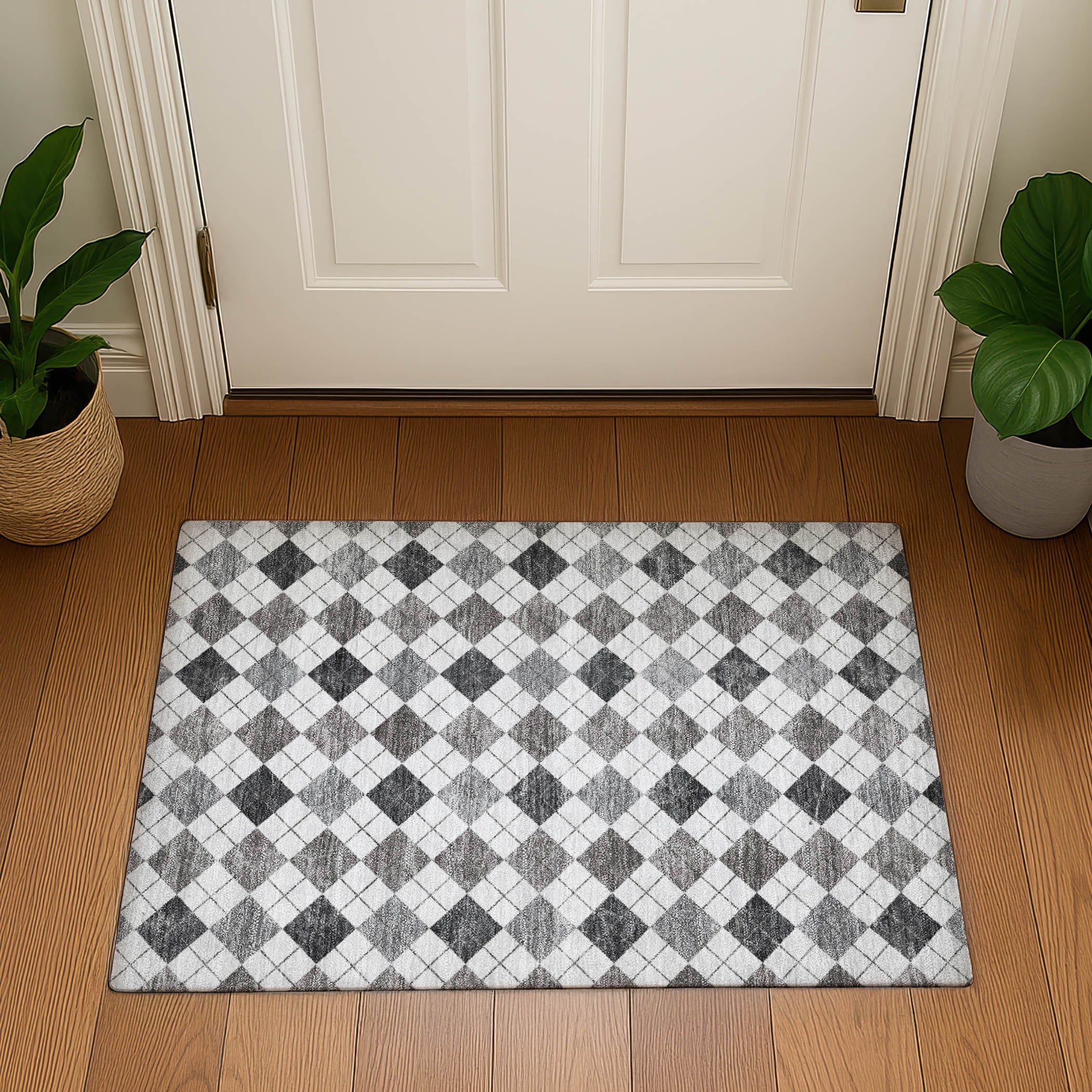 Marrakech Machine Washable Transitional Gray Rug 1'8" x 2'6" #shape_Rectangle