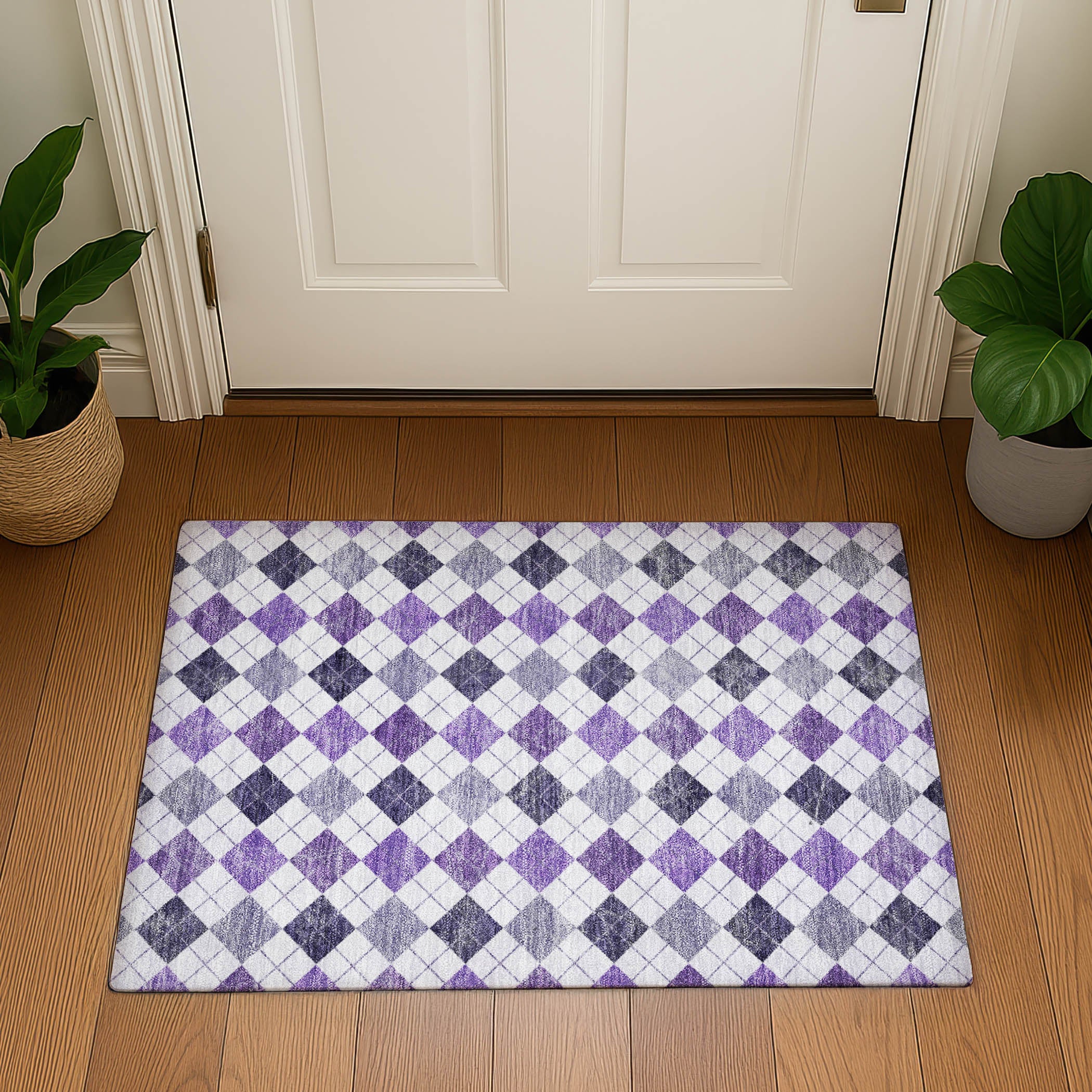 Marrakech Machine Washable Transitional Plum Purple Rug 1'8" x 2'6" #shape_Rectangle