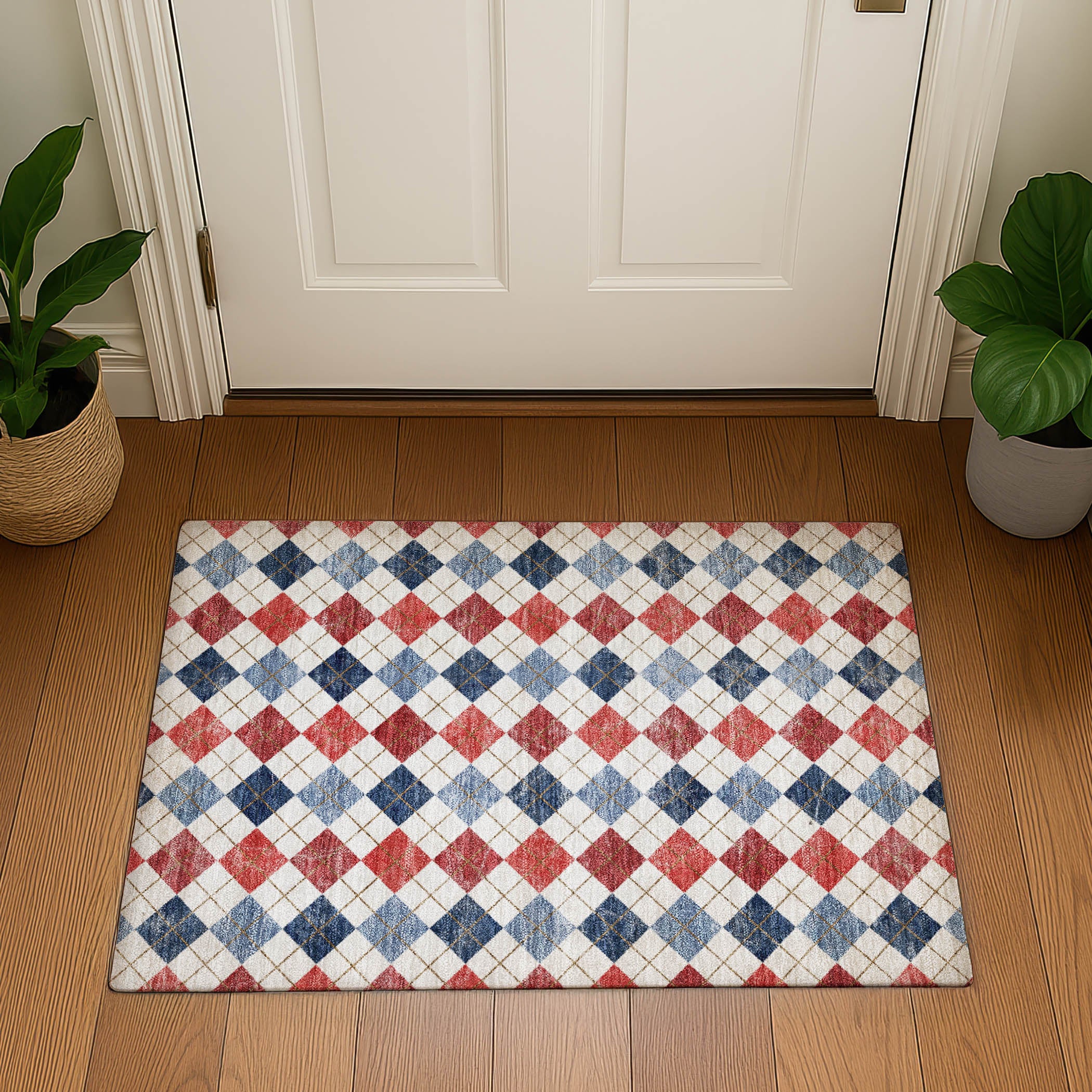 Marrakech Machine Washable Transitional Red Rug 1'8" x 2'6" #shape_Rectangle