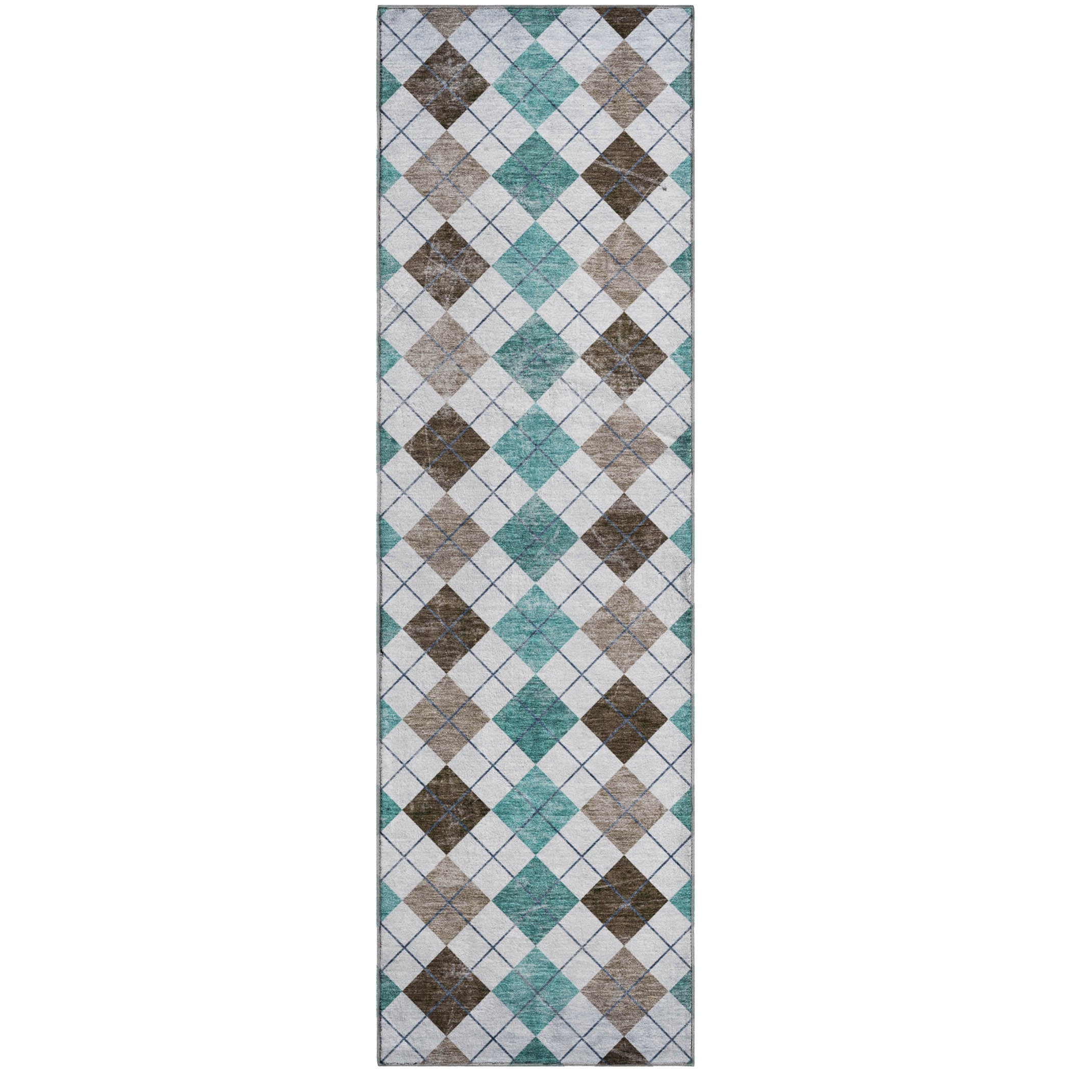 Marrakech Machine Washable Transitional Teal Rug 2'3" x 7'6" #shape_Runner