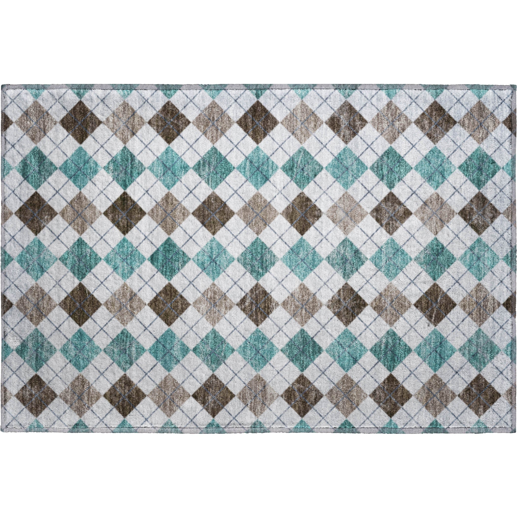 Marrakech Machine Washable Transitional Teal Rug 1'8" x 2'6" #shape_Rectangle