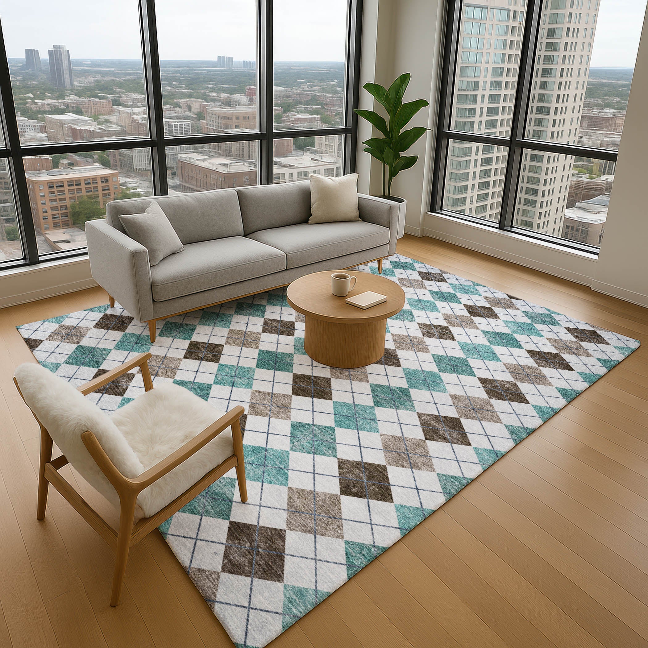 Marrakech Machine Washable Transitional Teal Rug 2'6" x 3'10" #shape_Rectangle