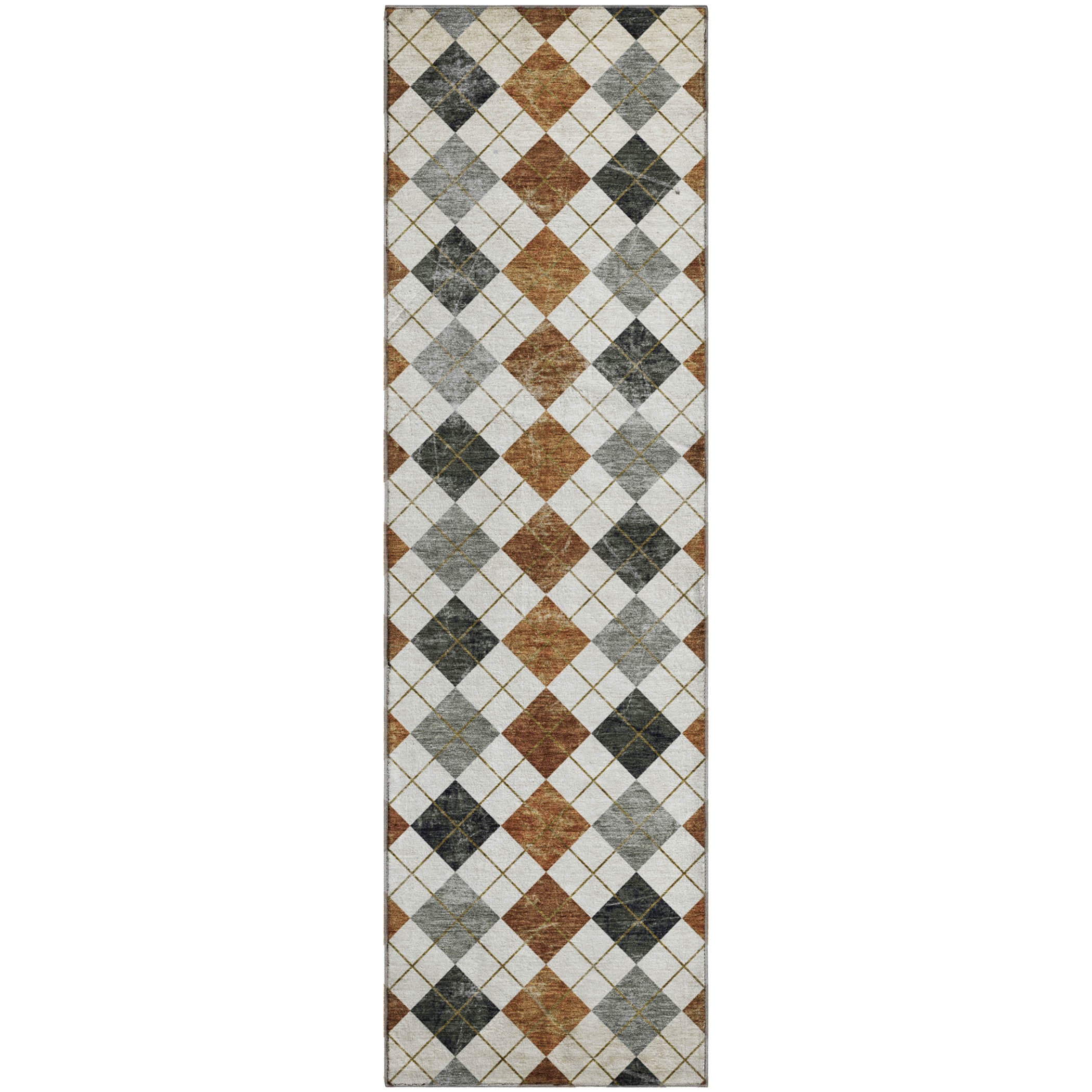 Marrakech Machine Washable Transitional Terracotta Orange Rug 2'3" x 7'6" #shape_Runner