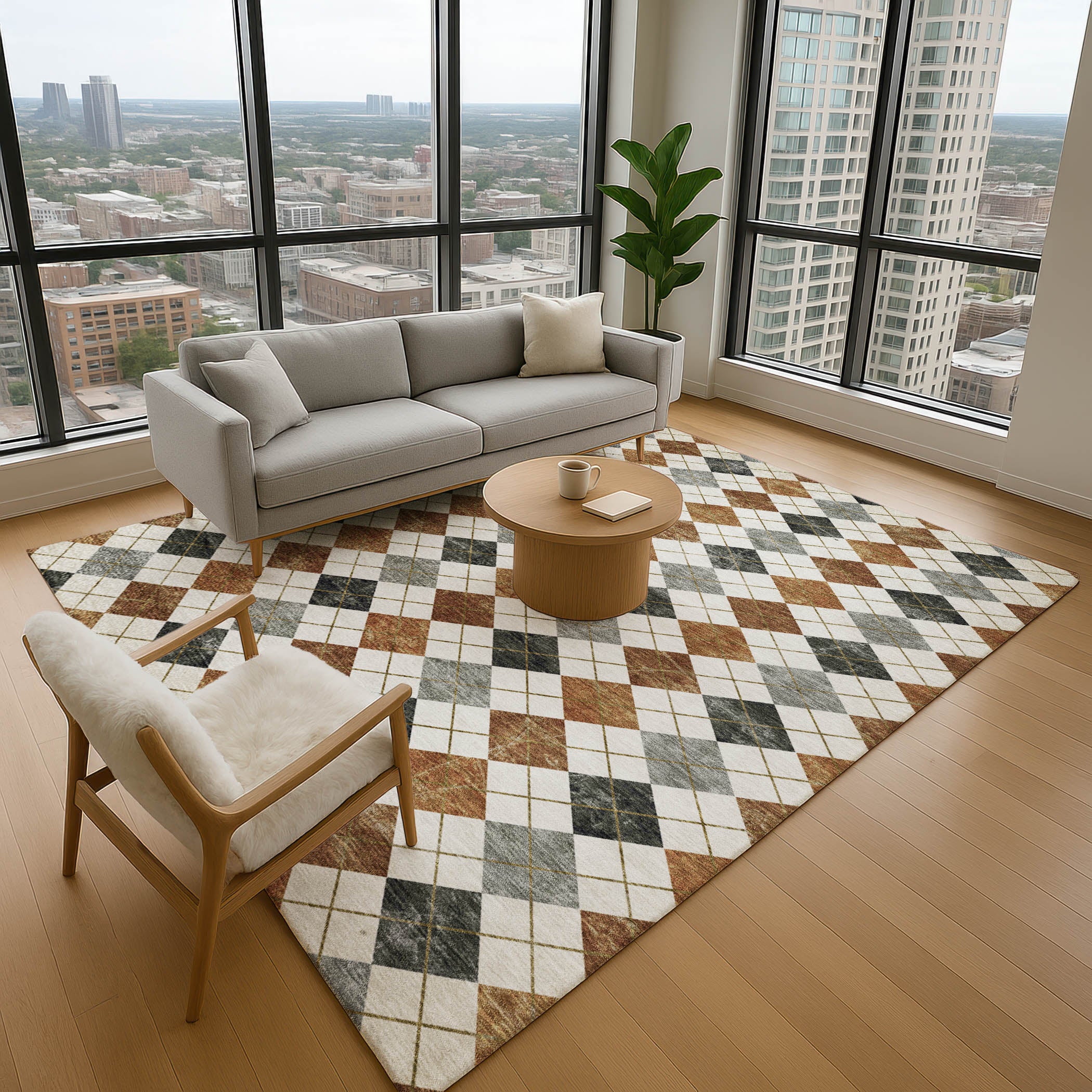 Marrakech Machine Washable Transitional Terracotta Orange Rug 2'6" x 3'10" #shape_Rectangle