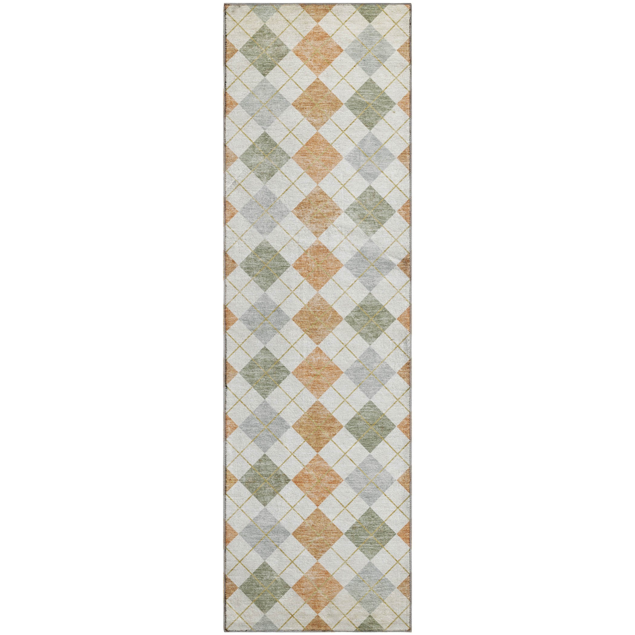 Antigua Machine Washable Transitional Coral Orange Rug 2'3" x 7'6" #shape_Runner