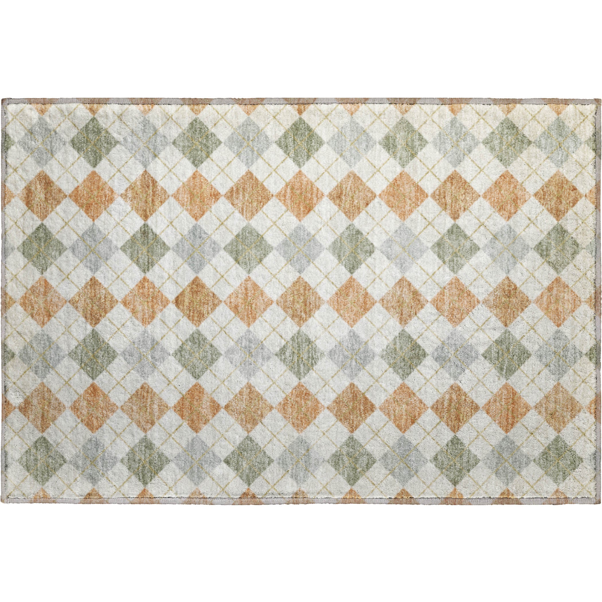 Antigua Machine Washable Transitional Coral Orange Rug 1'8" x 2'6" #shape_Rectangle