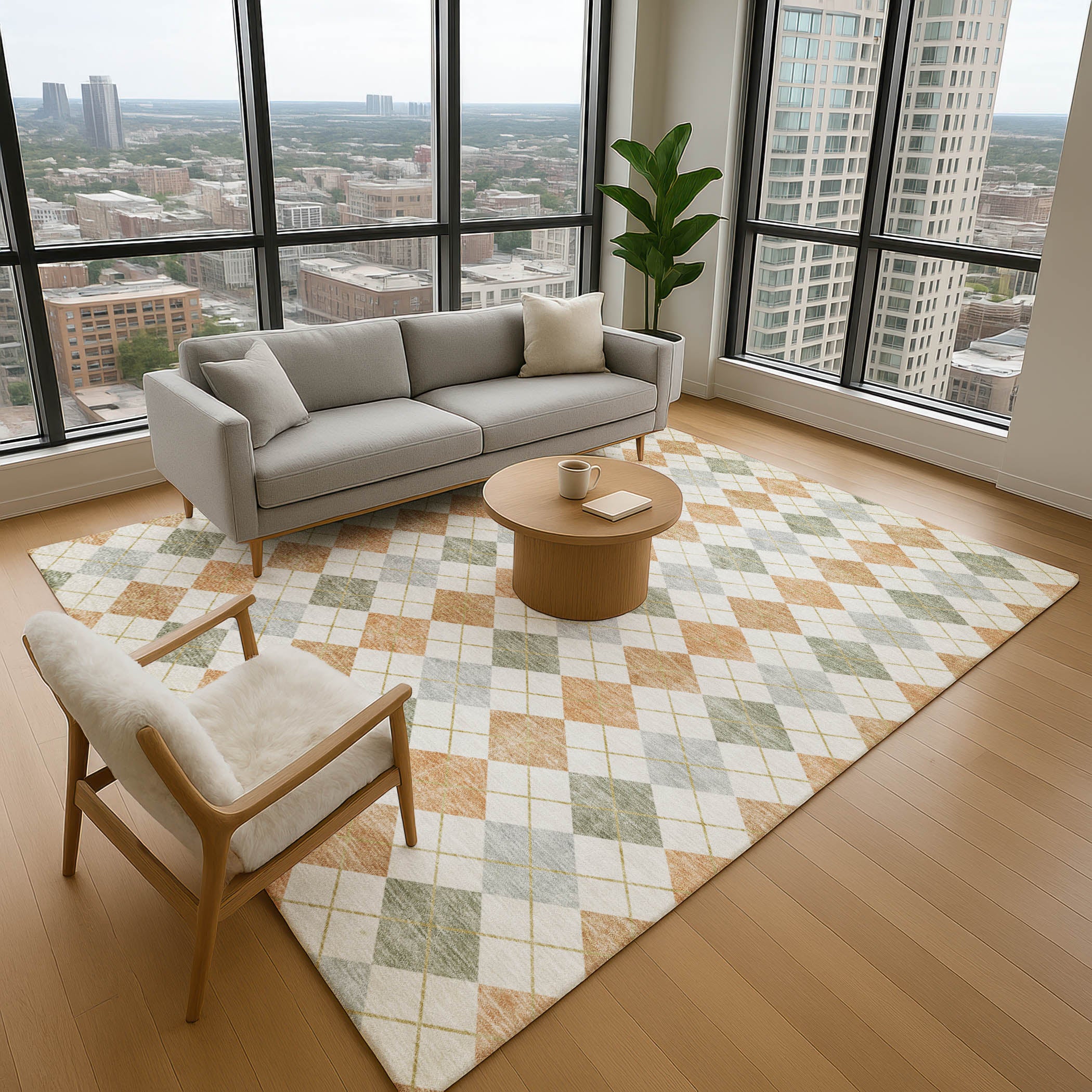 Antigua Machine Washable Transitional Coral Orange Rug 2'6" x 3'10" #shape_Rectangle