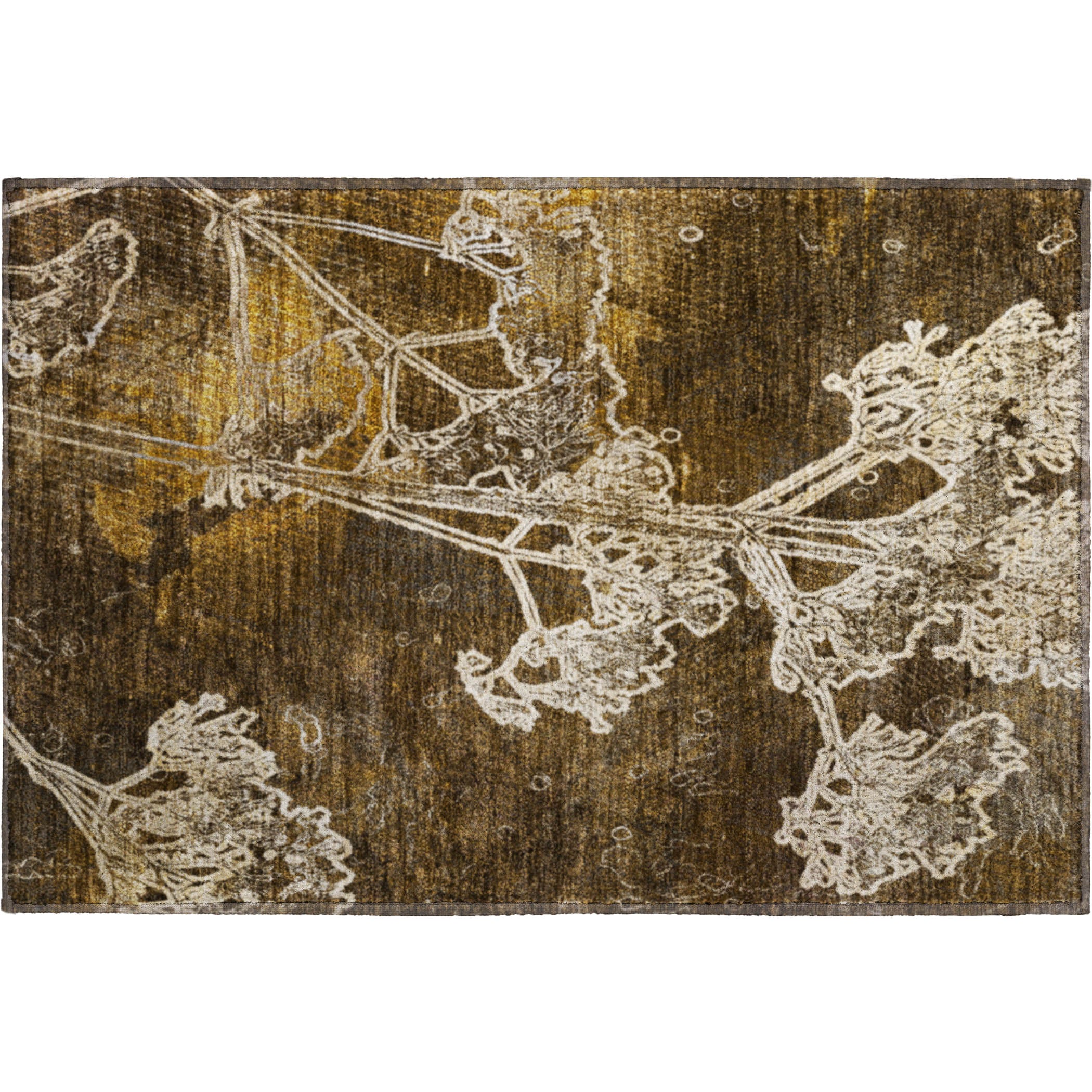 Salzburg Machine Washable Transitional Chocolate Brown Rug 1'8" x 2'6" #shape_Rectangle