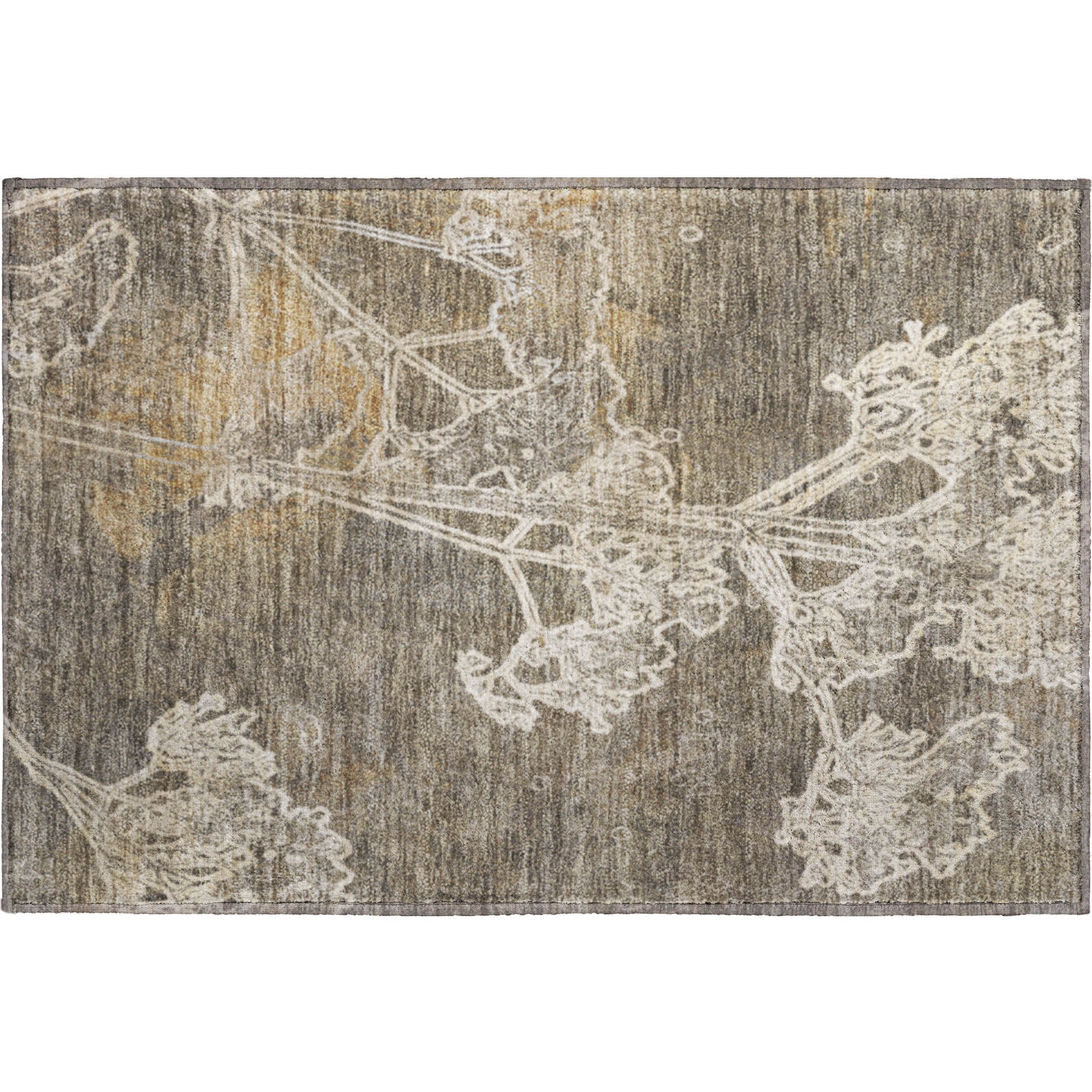 Salzburg Machine Washable Transitional Khaki Brown Rug 1'8" x 2'6" #shape_Rectangle