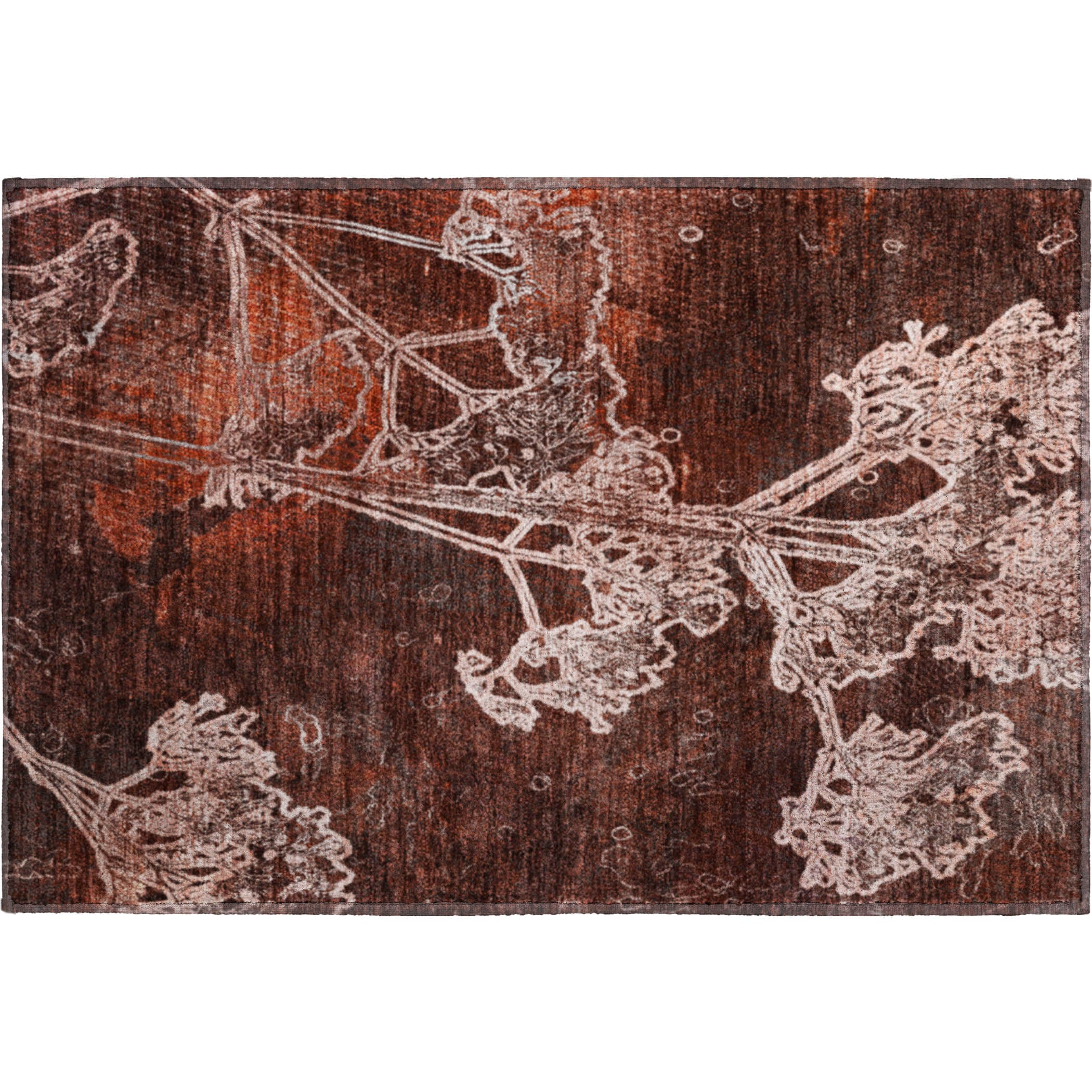 Salzburg Machine Washable Transitional Merlot Red Rug 1'8" x 2'6" #shape_Rectangle