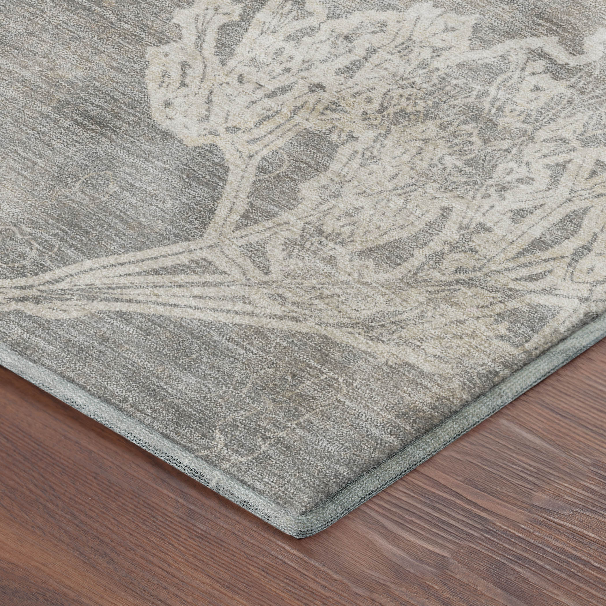 Salzburg Machine Washable Transitional Silver Gray Rug 1'8" x 2'6" #shape_Rectangle