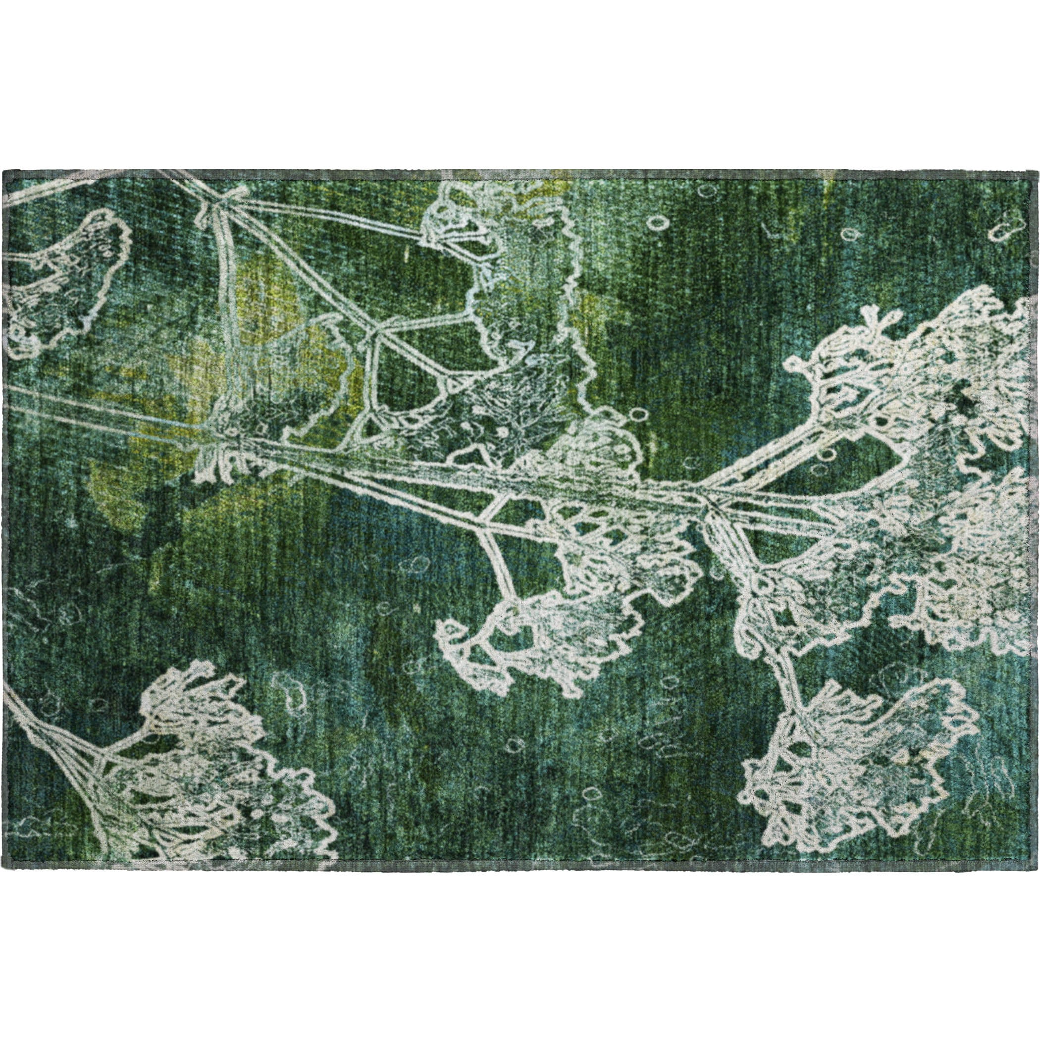 Salzburg Machine Washable Transitional Teal Rug 1'8" x 2'6" #shape_Rectangle
