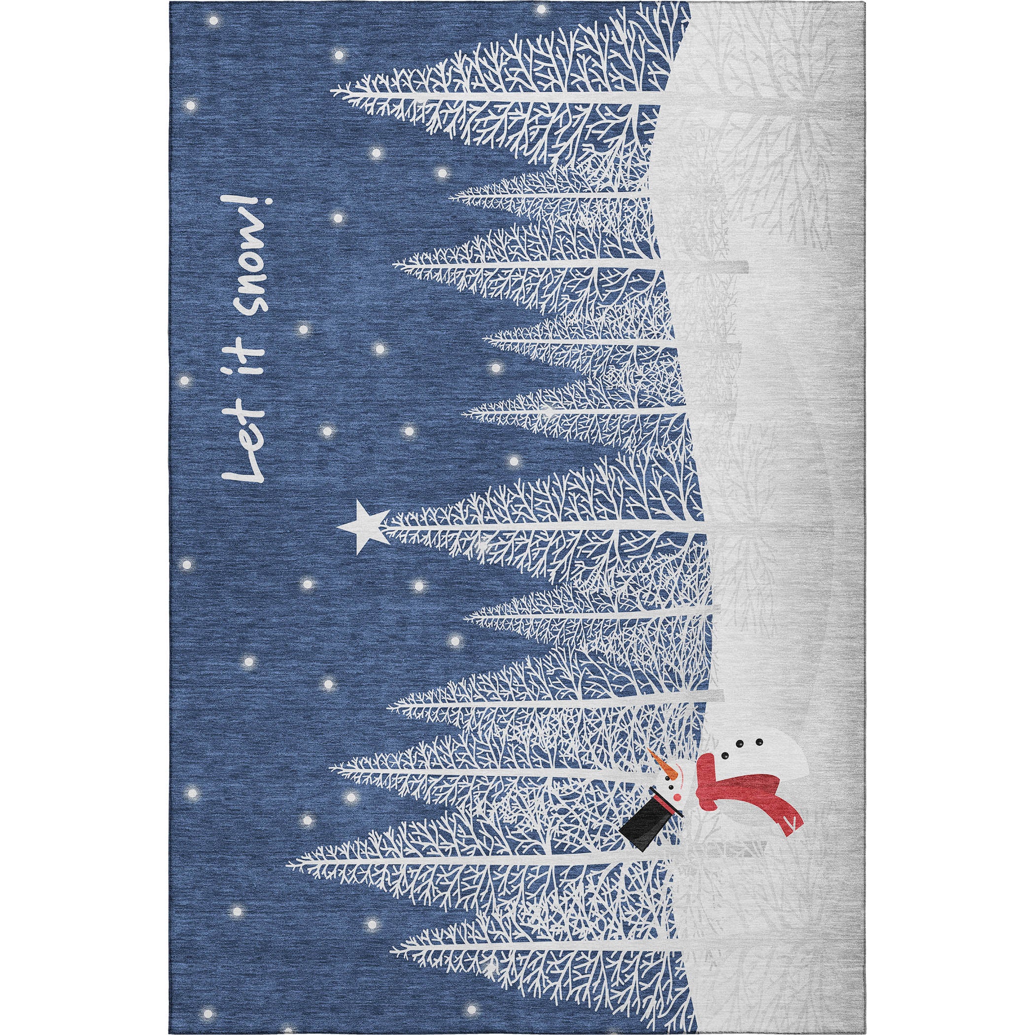 Mdina Machine Washable Holiday Blue Rug 2'6" x 3'10" #shape_Rectangle