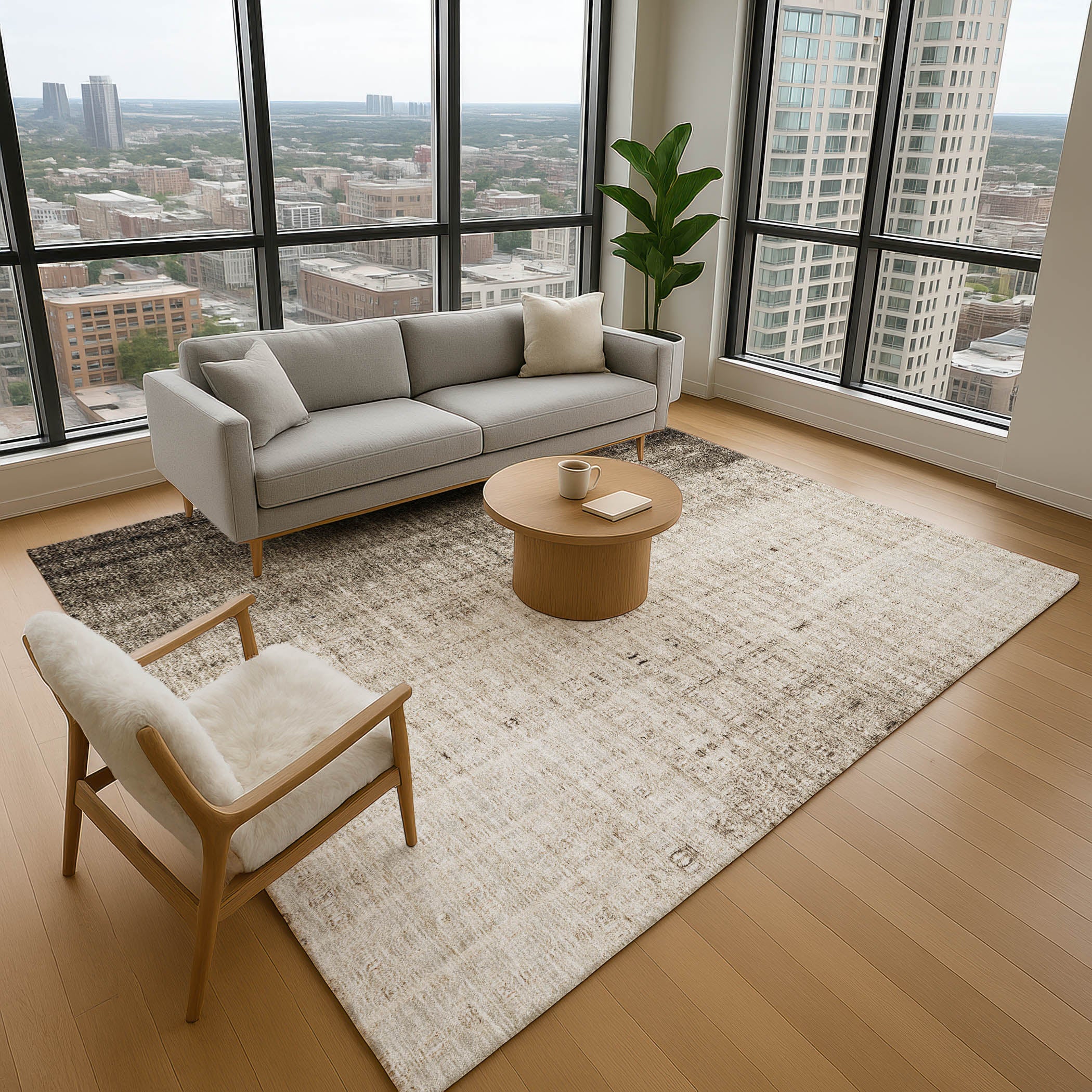 Salzburg Machine Washable Transitional Brown Rug 2'6" x 3'10" #shape_Rectangle