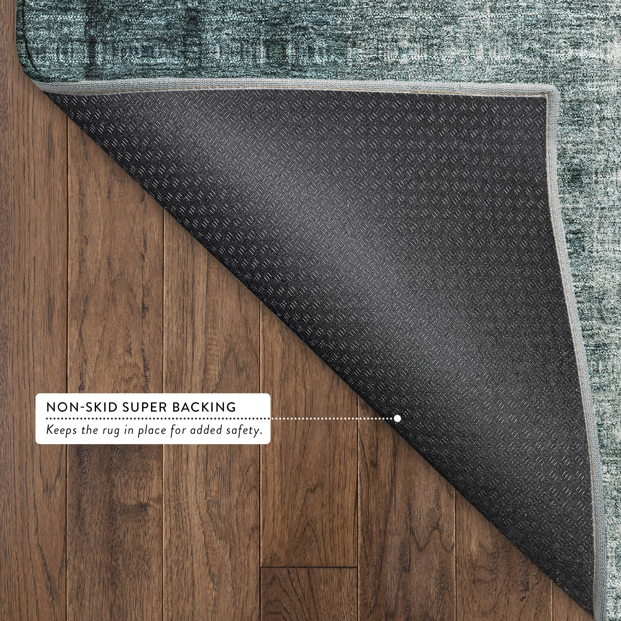 Salzburg Machine Washable Transitional Teal Rug 1'8" x 2'6" #shape_Rectangle