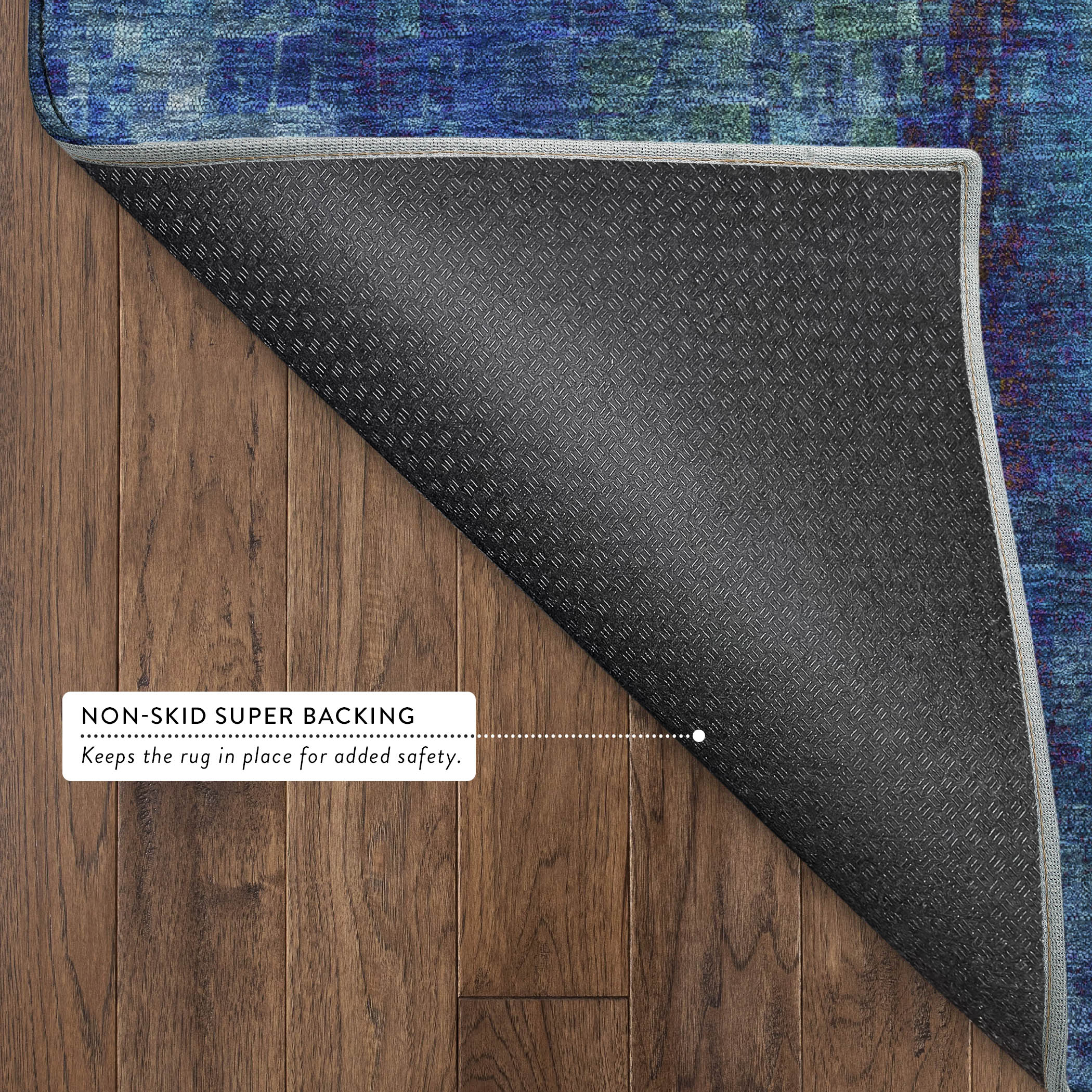 Seoul Machine Washable Transitional Blue Rug 1'8" x 2'6" #shape_Rectangle