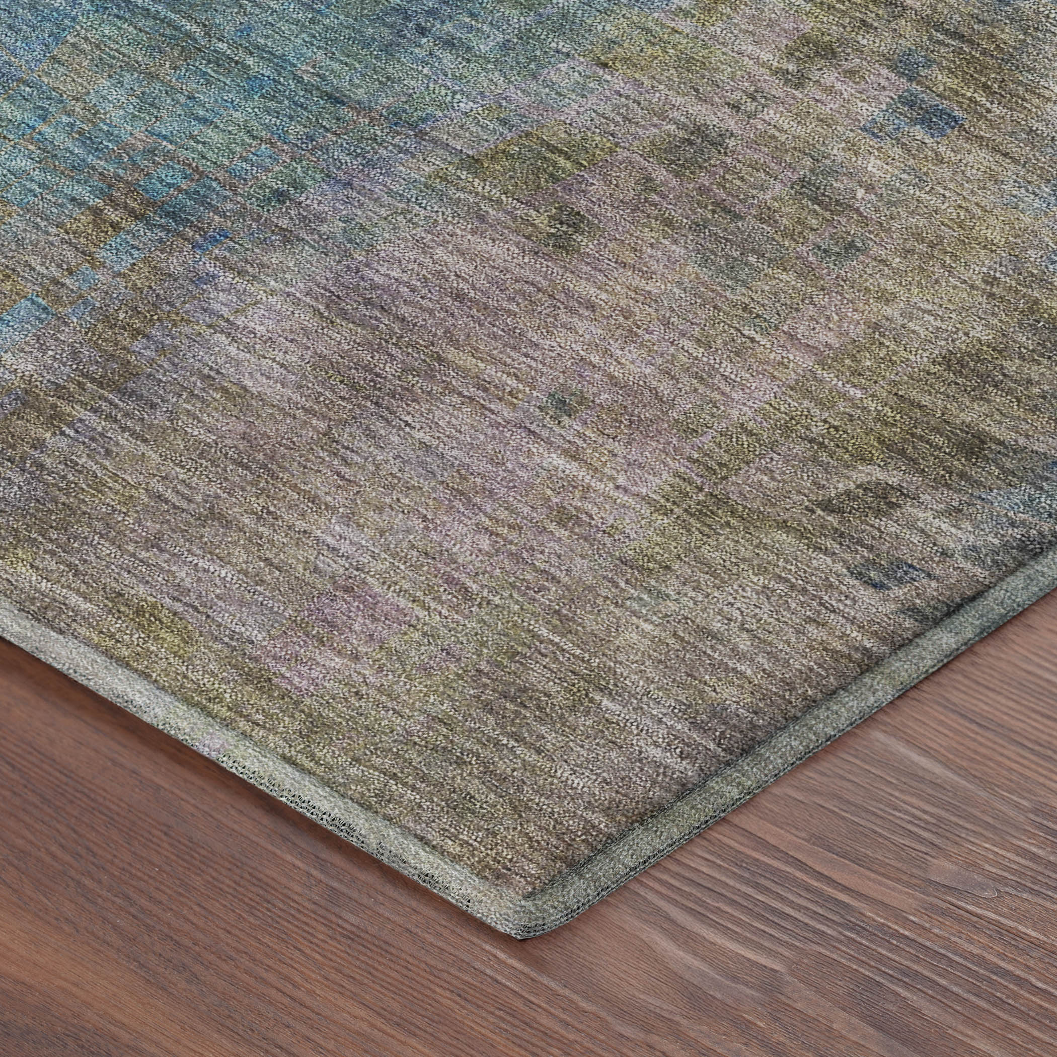 Seoul Machine Washable Transitional Blue Rug 1'8" x 2'6" #shape_Rectangle