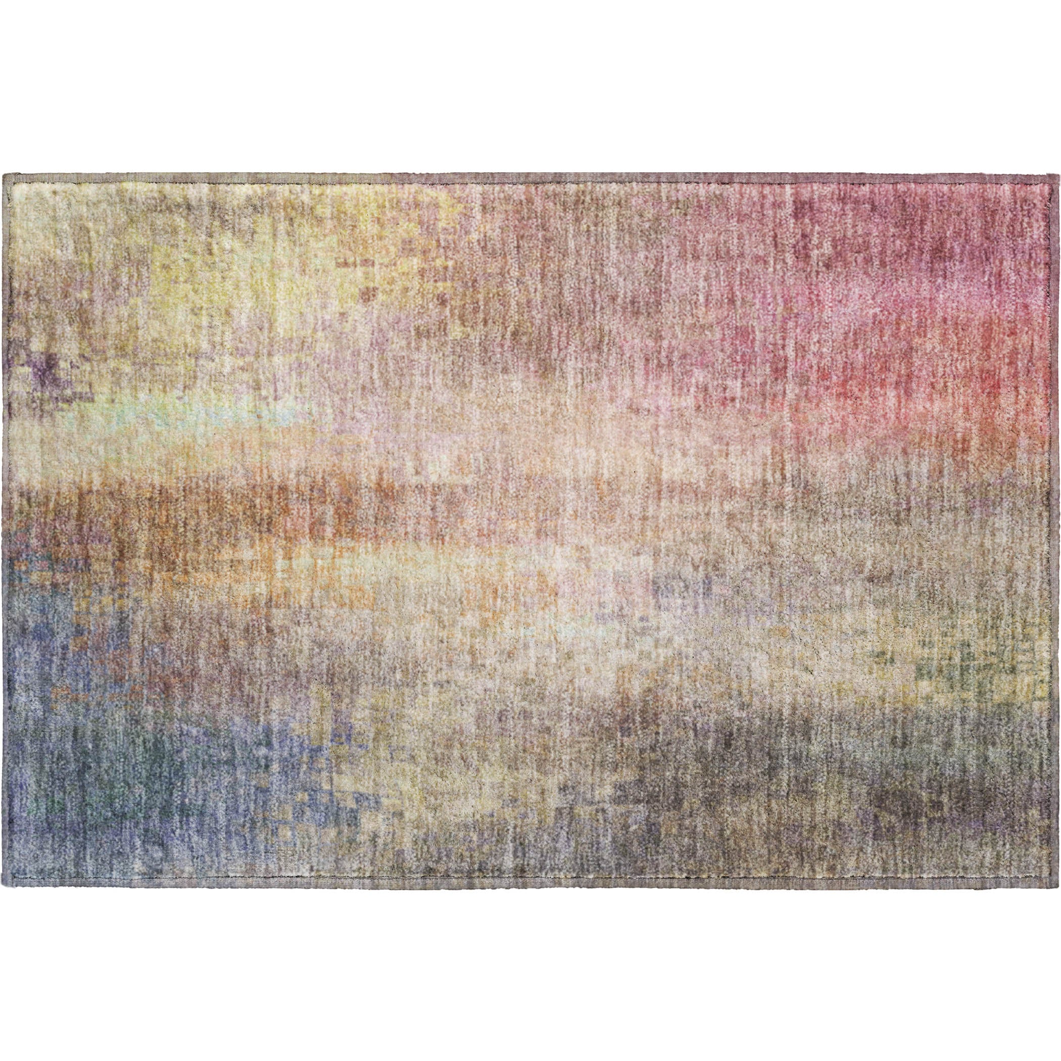 Seoul Machine Washable Transitional Blush Pink Rug 1'8" x 2'6" #shape_Rectangle