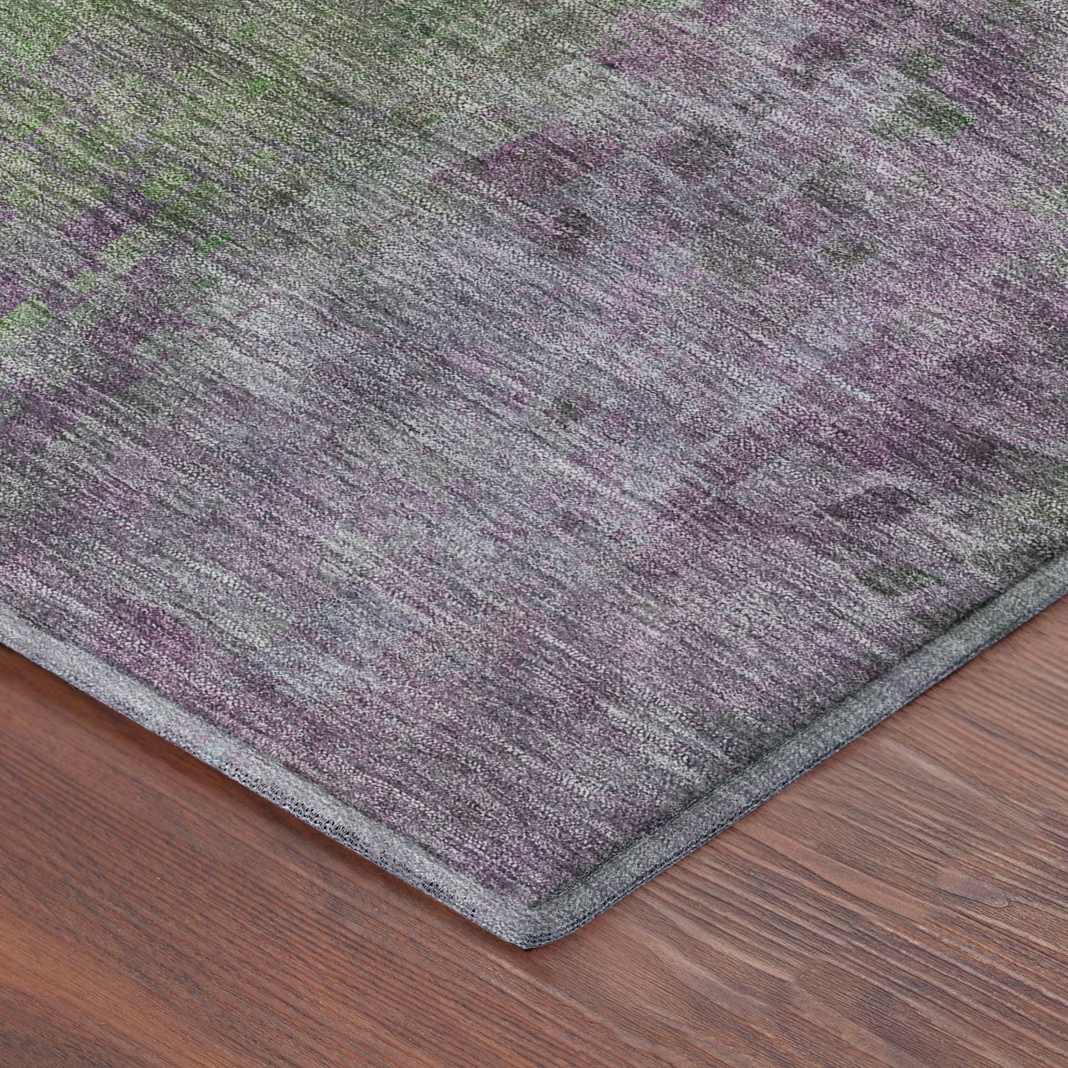 Seoul Machine Washable Transitional Green Rug 1'8" x 2'6" #shape_Rectangle