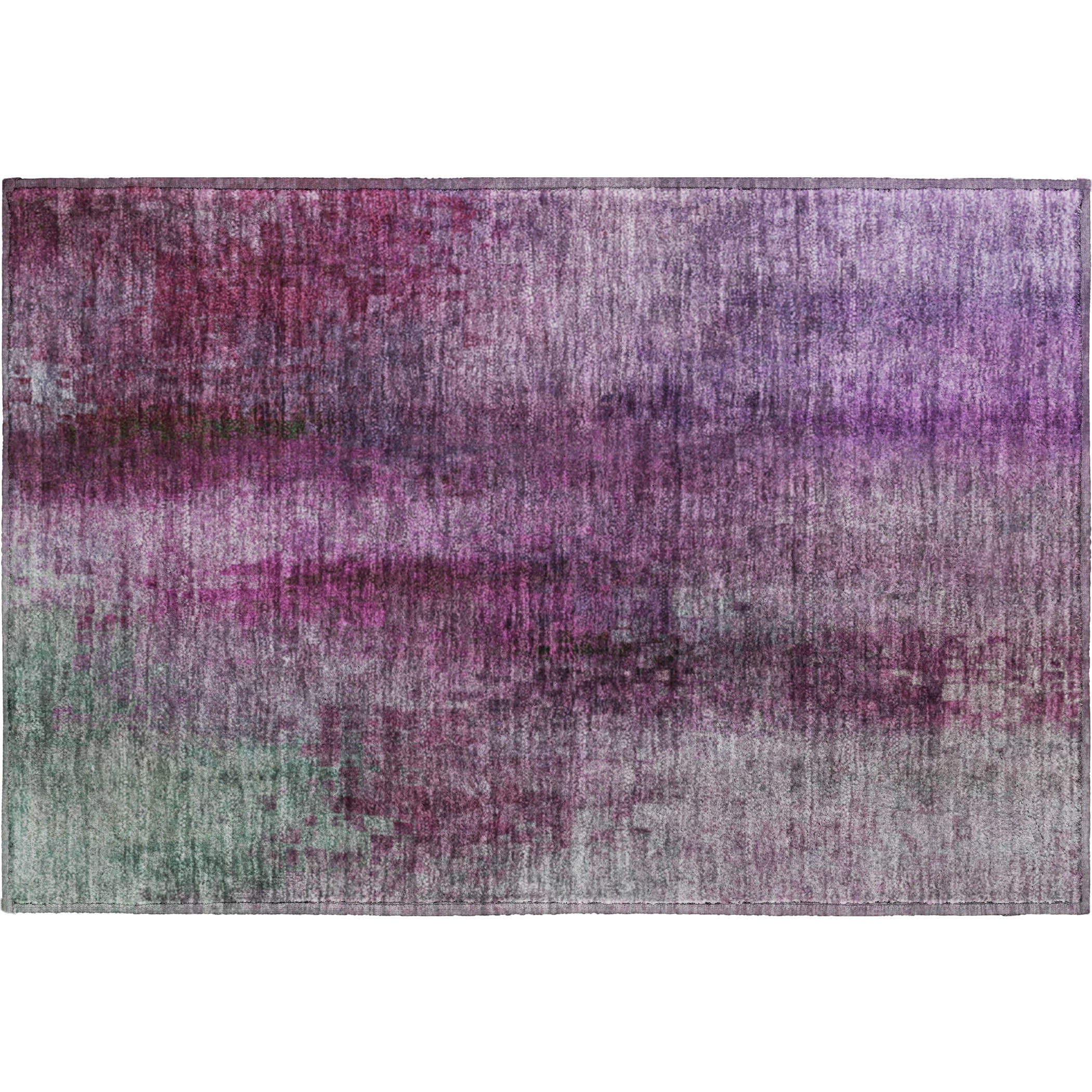 Seoul Machine Washable Transitional Purple Rug 1'8" x 2'6" #shape_Rectangle