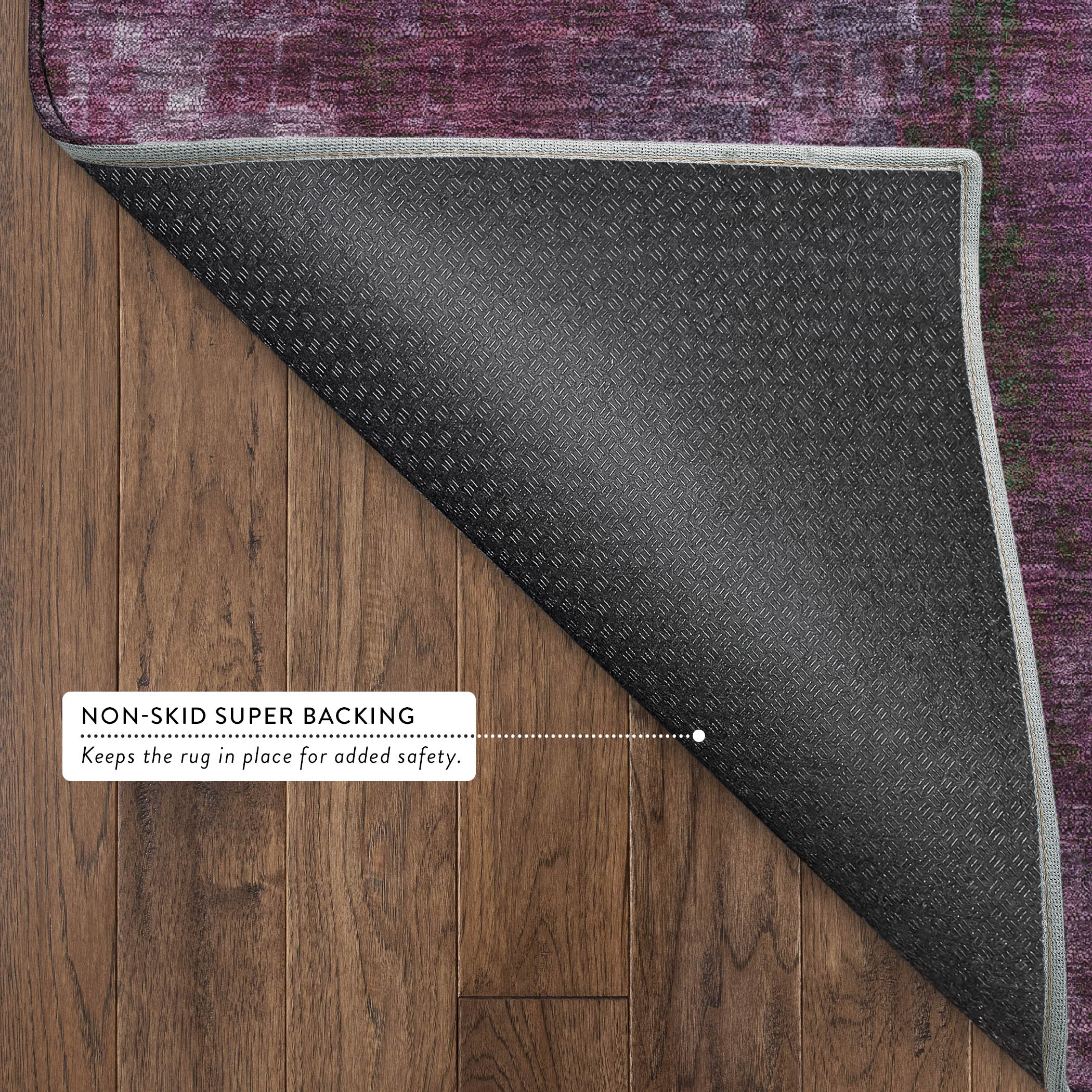 Seoul Machine Washable Transitional Purple Rug 1'8" x 2'6" #shape_Rectangle