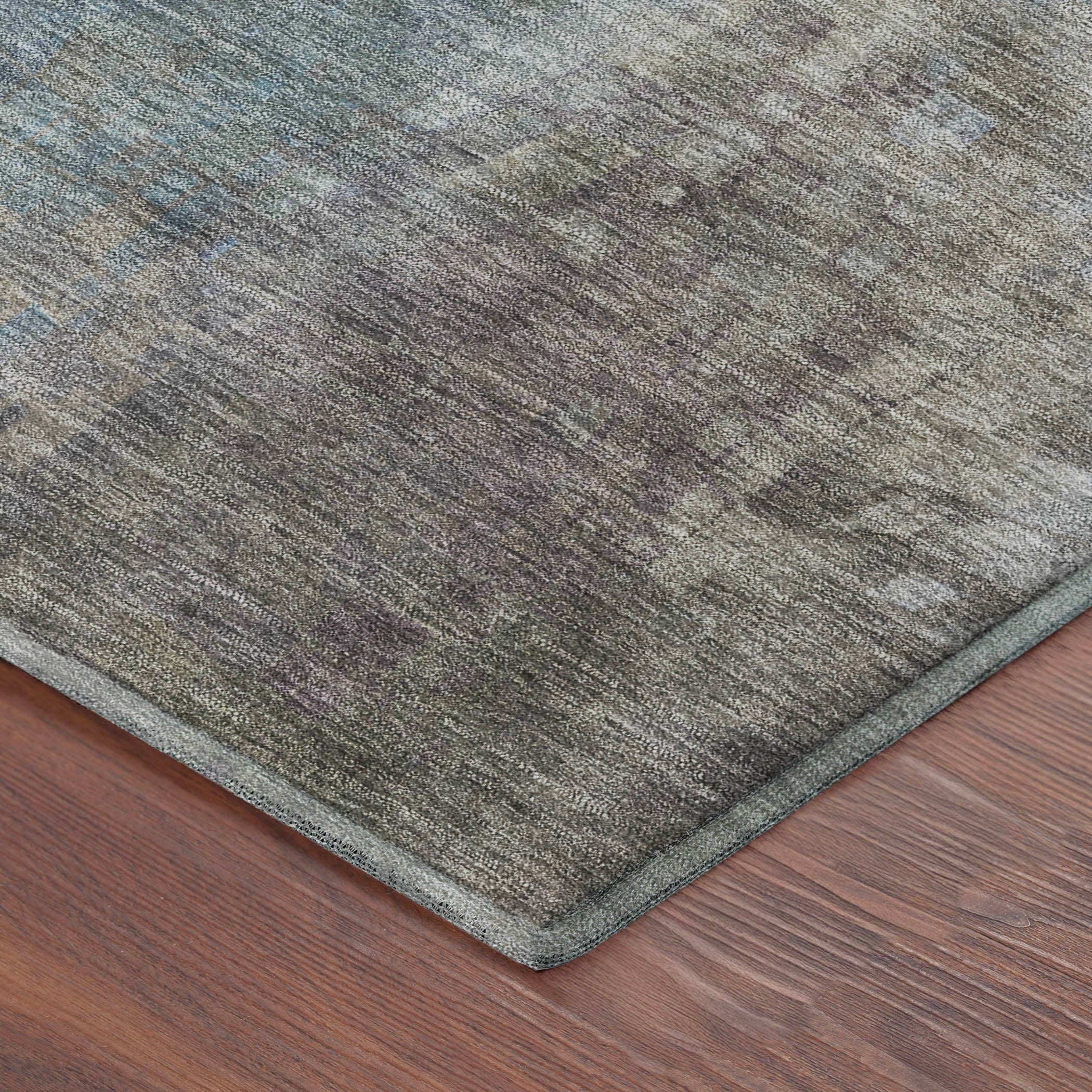 Seoul Machine Washable Transitional Seafoam Blue Rug 1'8" x 2'6" #shape_Rectangle