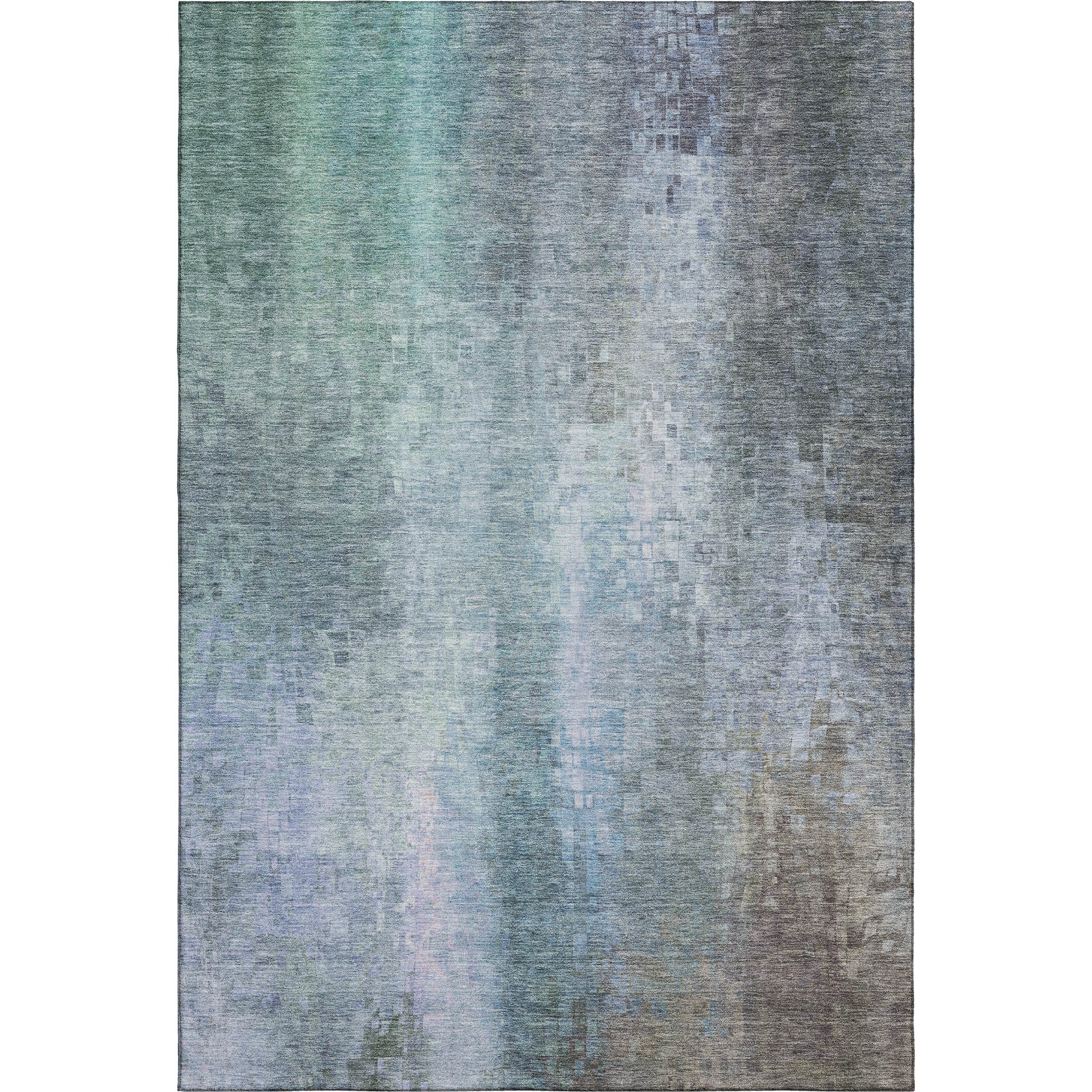 Seoul Machine Washable Transitional Seafoam Blue Rug 2'6" x 3'10" #shape_Rectangle