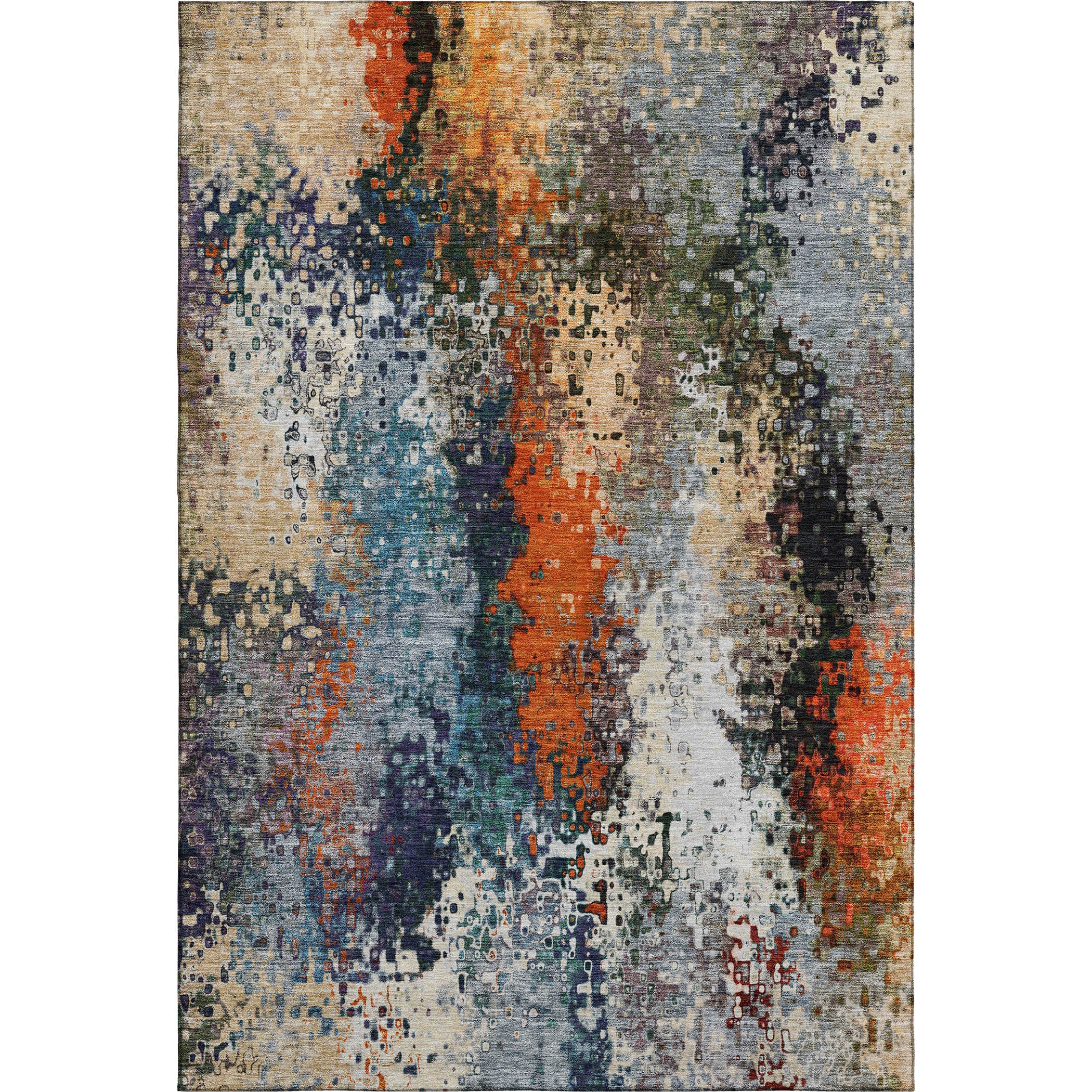 Budapest Machine Washable Transitional Blue Rug 2'6" x 3'10" #shape_Rectangle