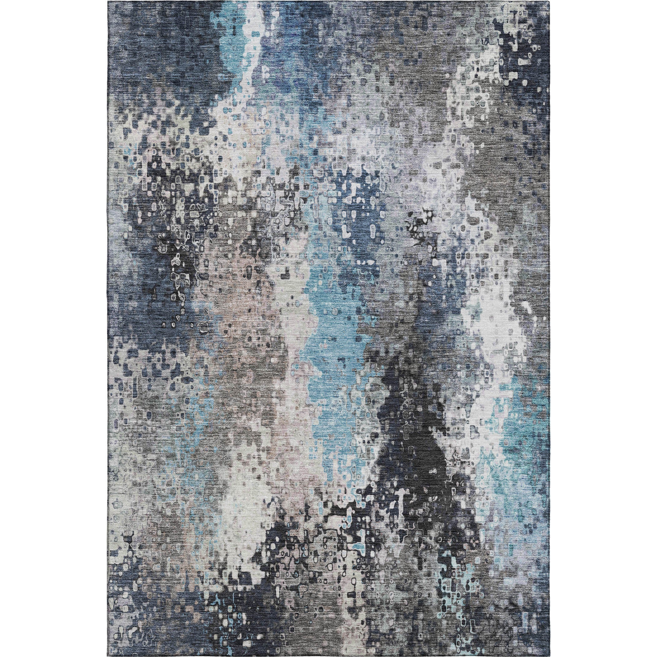 Budapest Machine Washable Transitional Denim Blue Rug 2'6" x 3'10" #shape_Rectangle